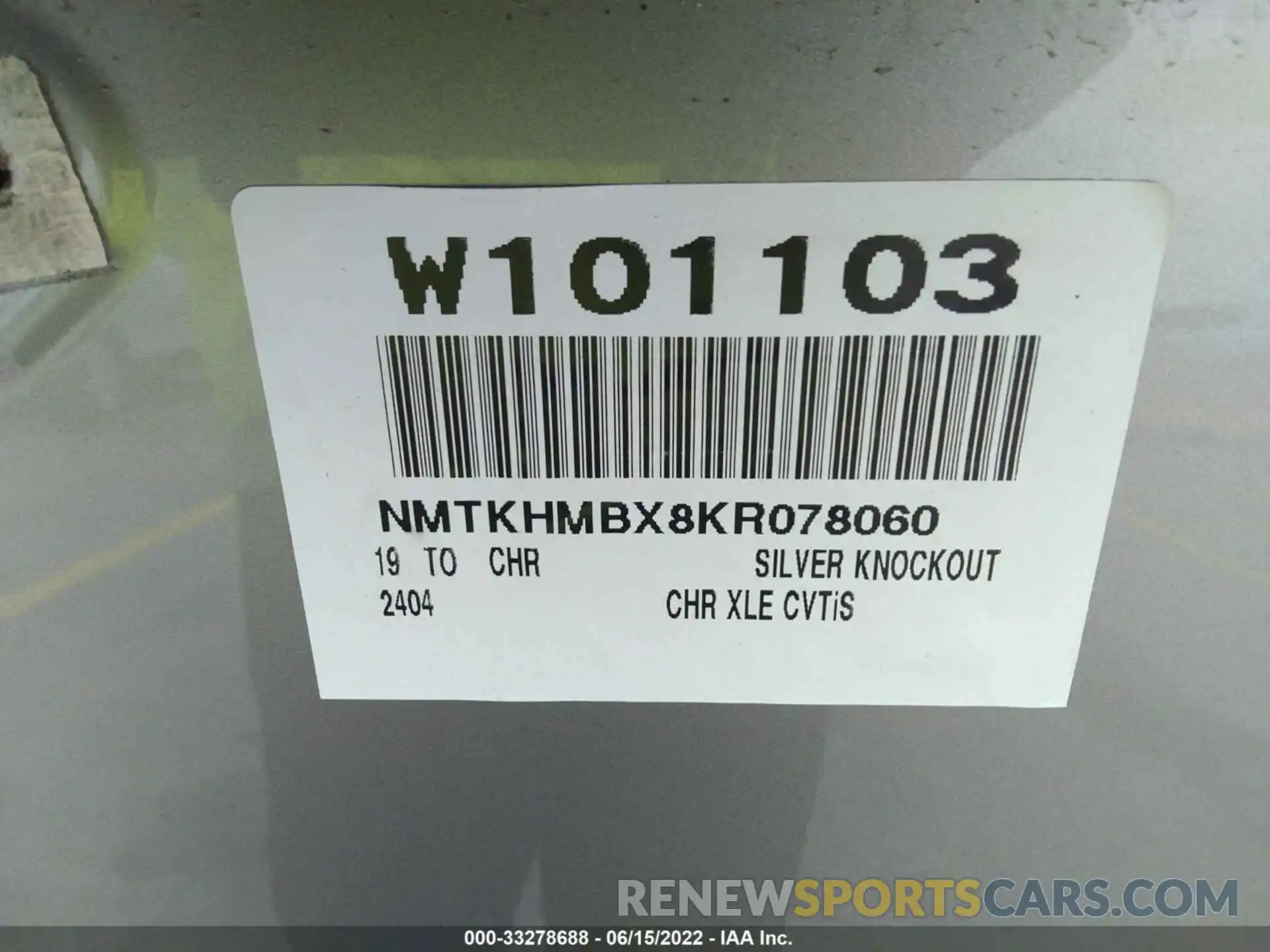 9 Фотография поврежденного автомобиля NMTKHMBX8KR078060 TOYOTA C-HR 2019