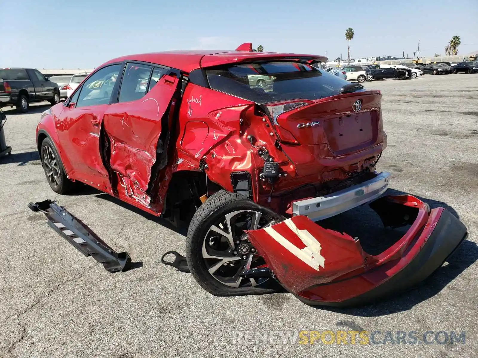 3 Photograph of a damaged car JTNKHMBX1L1093849 TOYOTA C-HR 2020