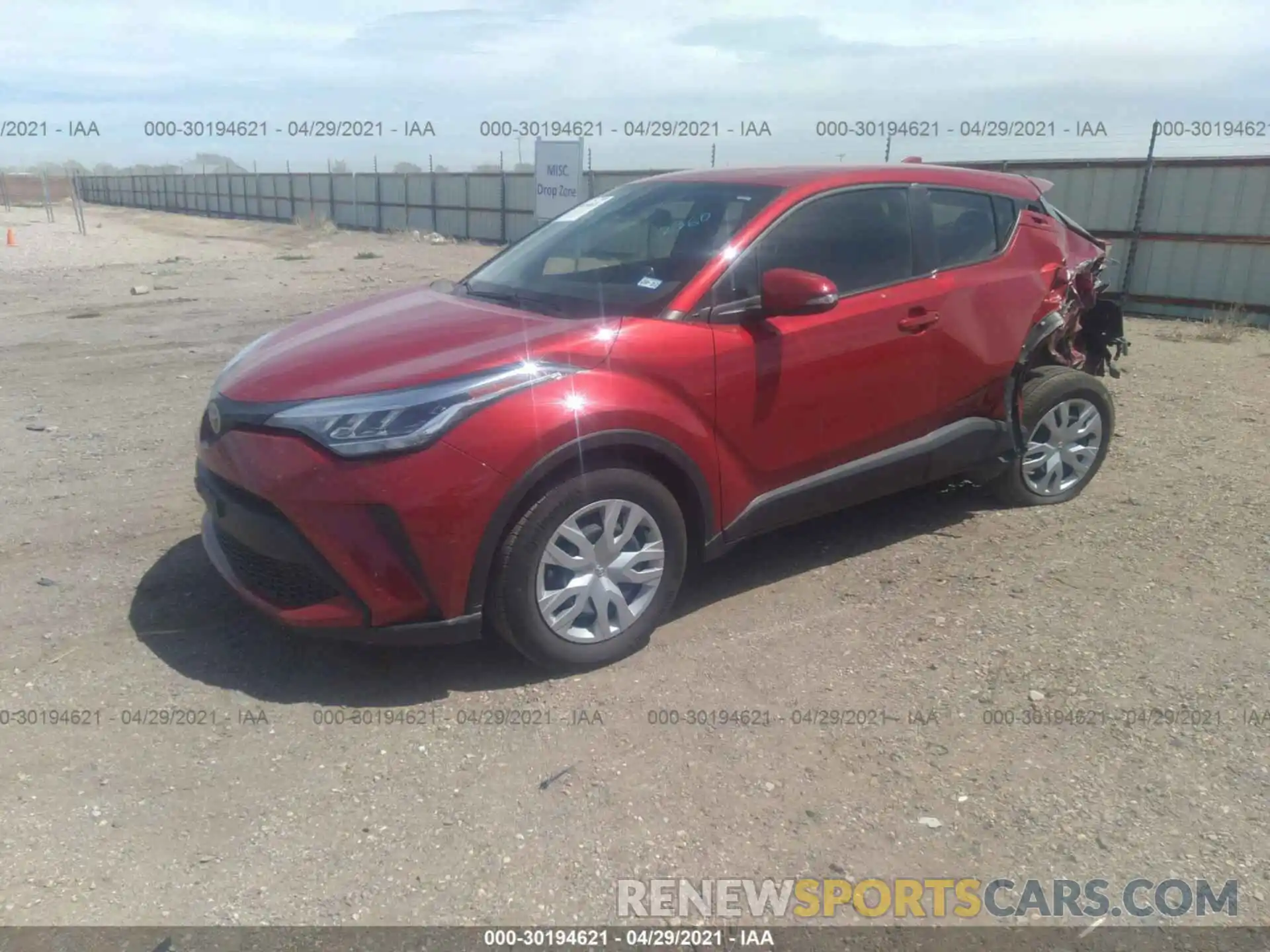 2 Фотография поврежденного автомобиля JTNKHMBX8L1092360 TOYOTA C-HR 2020