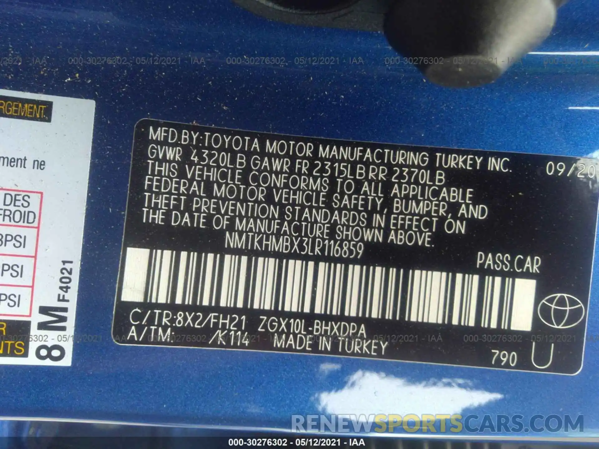 9 Фотография поврежденного автомобиля NMTKHMBX3LR116859 TOYOTA C-HR 2020