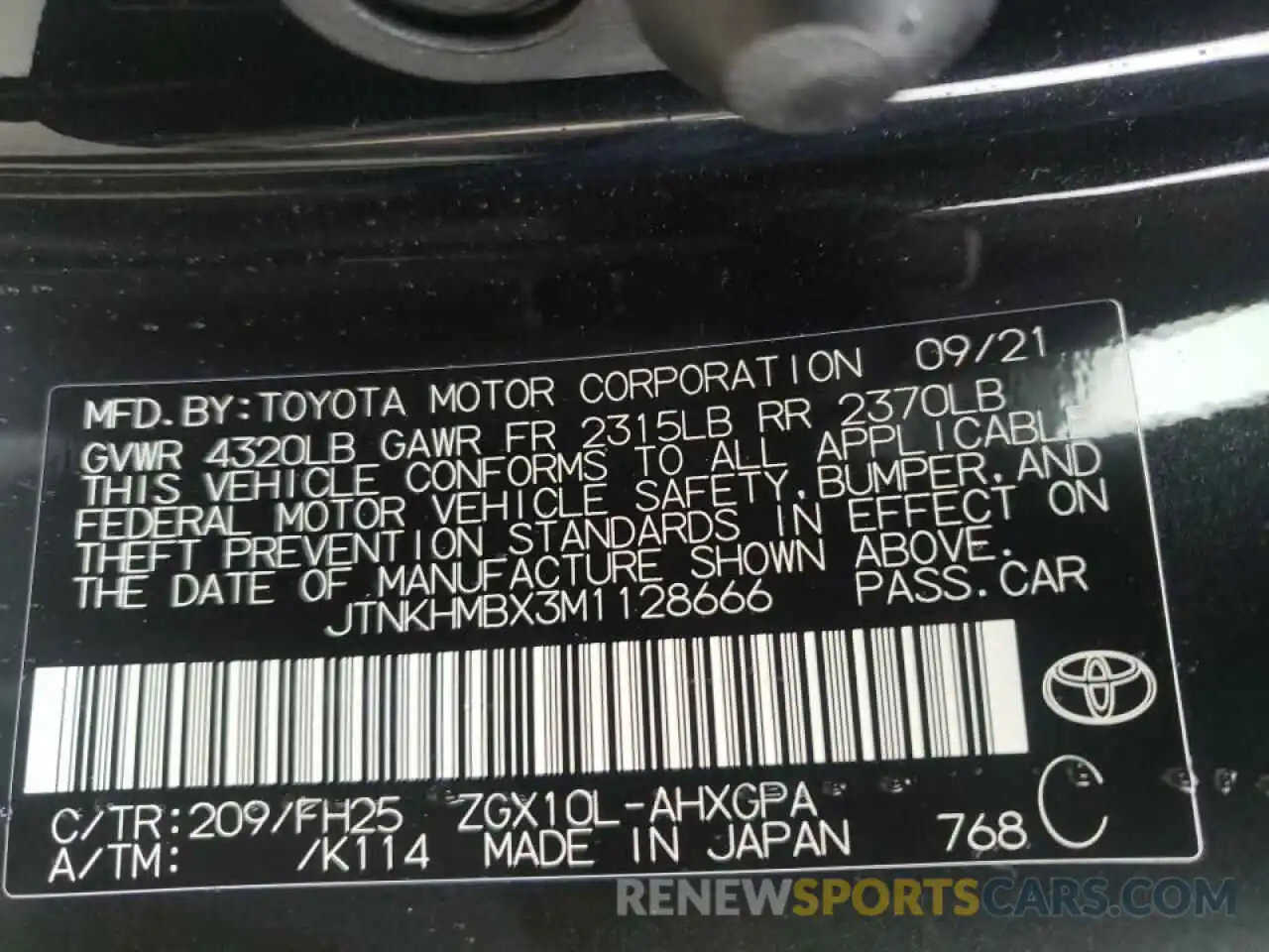 10 Фотография поврежденного автомобиля JTNKHMBX3M1128666 TOYOTA C-HR 2021