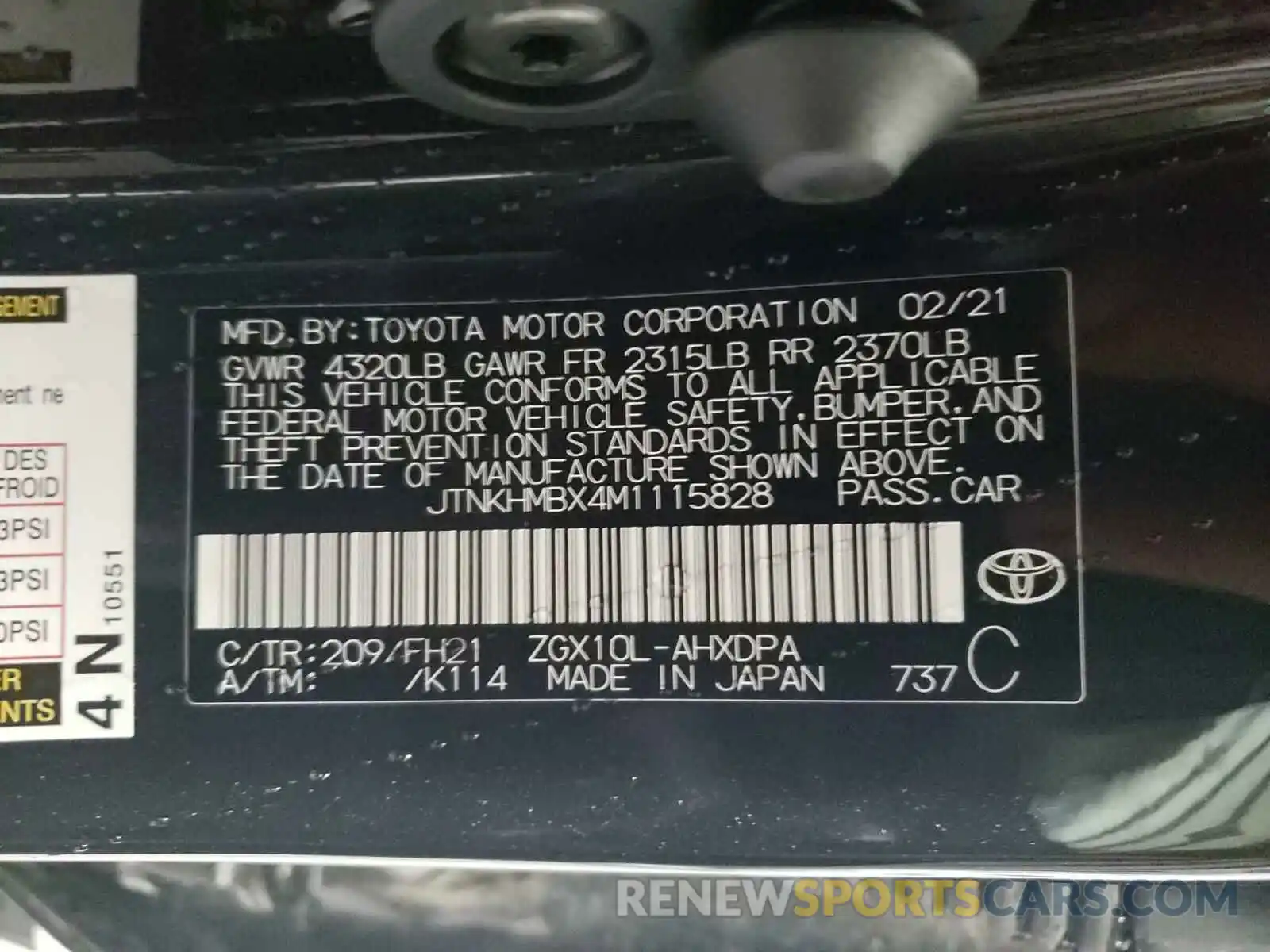 10 Фотография поврежденного автомобиля JTNKHMBX4M1115828 TOYOTA C-HR 2021