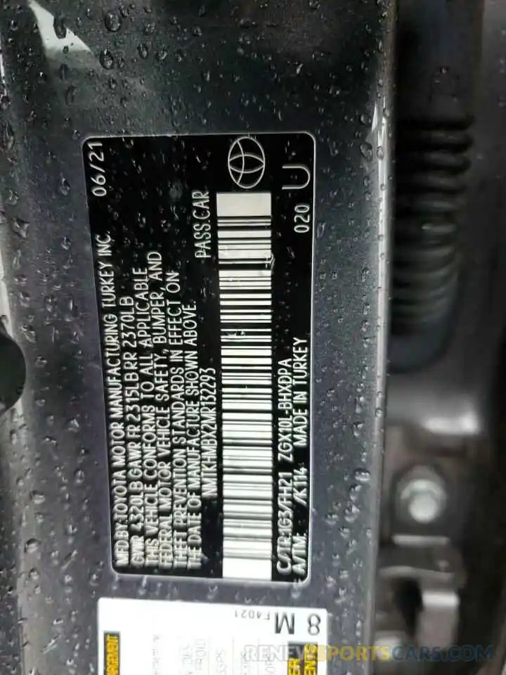 12 Photograph of a damaged car NMTKHMBX2MR132293 TOYOTA C-HR 2021