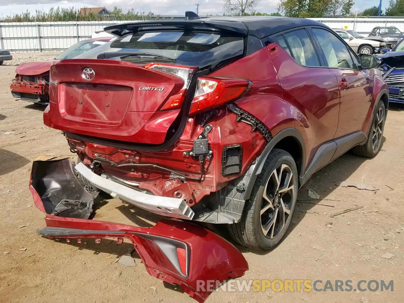 4 Фотография поврежденного автомобиля JTNKHMBXXK1025452 TOYOTA C-HR XLE 2019