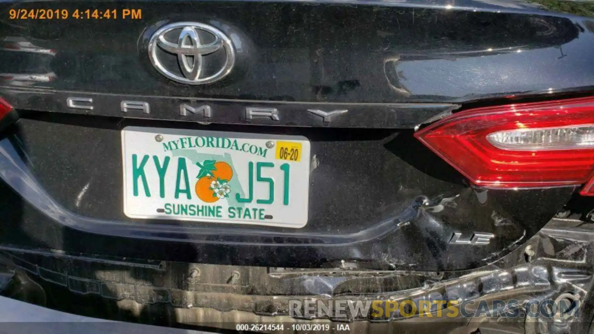 16 Photograph of a damaged car 4T1B11HK0KU214916 TOYOTA CAMRY 2019