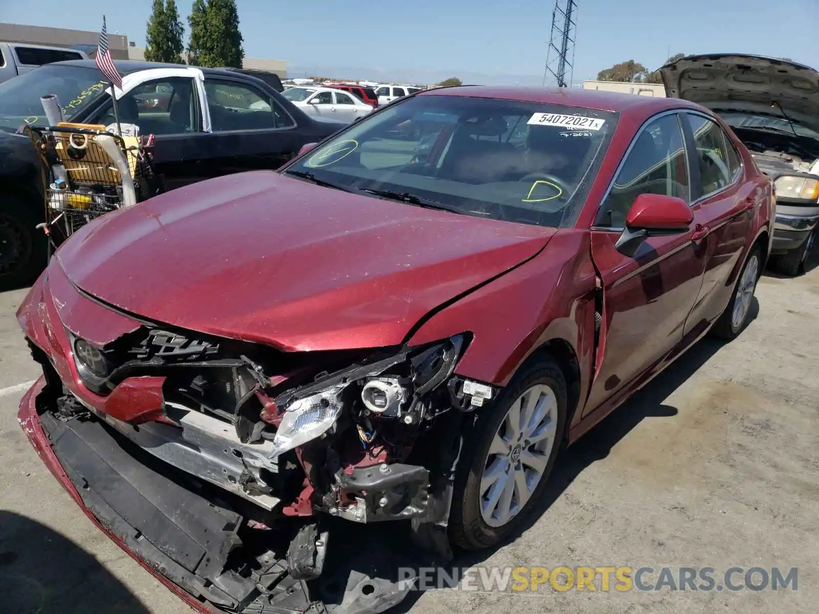 2 Photograph of a damaged car 4T1B11HK0KU755805 TOYOTA CAMRY 2019