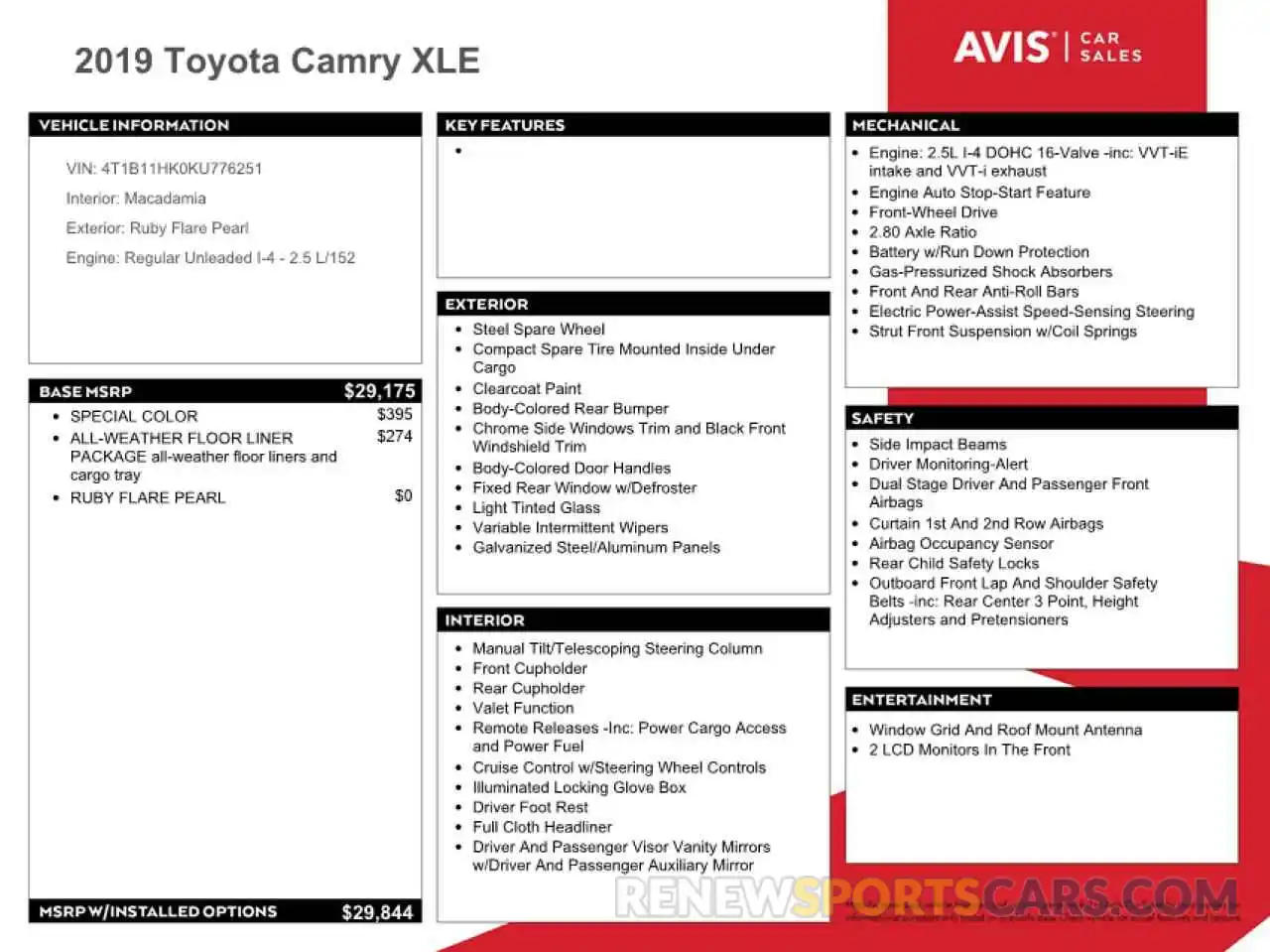 13 Фотография поврежденного автомобиля 4T1B11HK0KU776251 TOYOTA CAMRY 2019