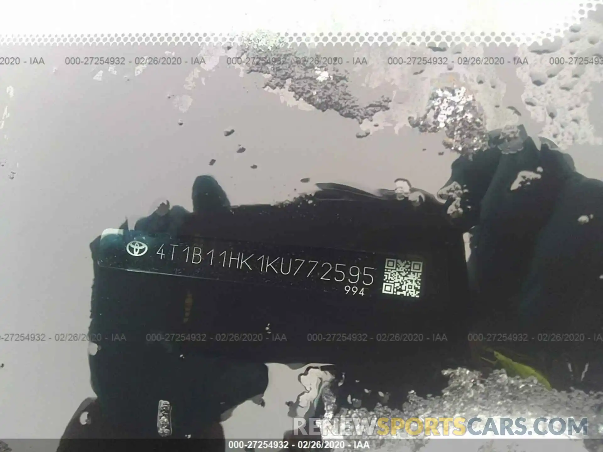 9 Photograph of a damaged car 4T1B11HK1KU772595 TOYOTA CAMRY 2019