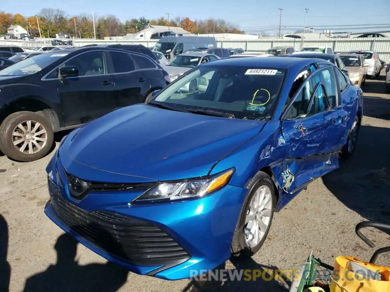 2 Photograph of a damaged car 4T1B11HK2KU173396 TOYOTA CAMRY 2019