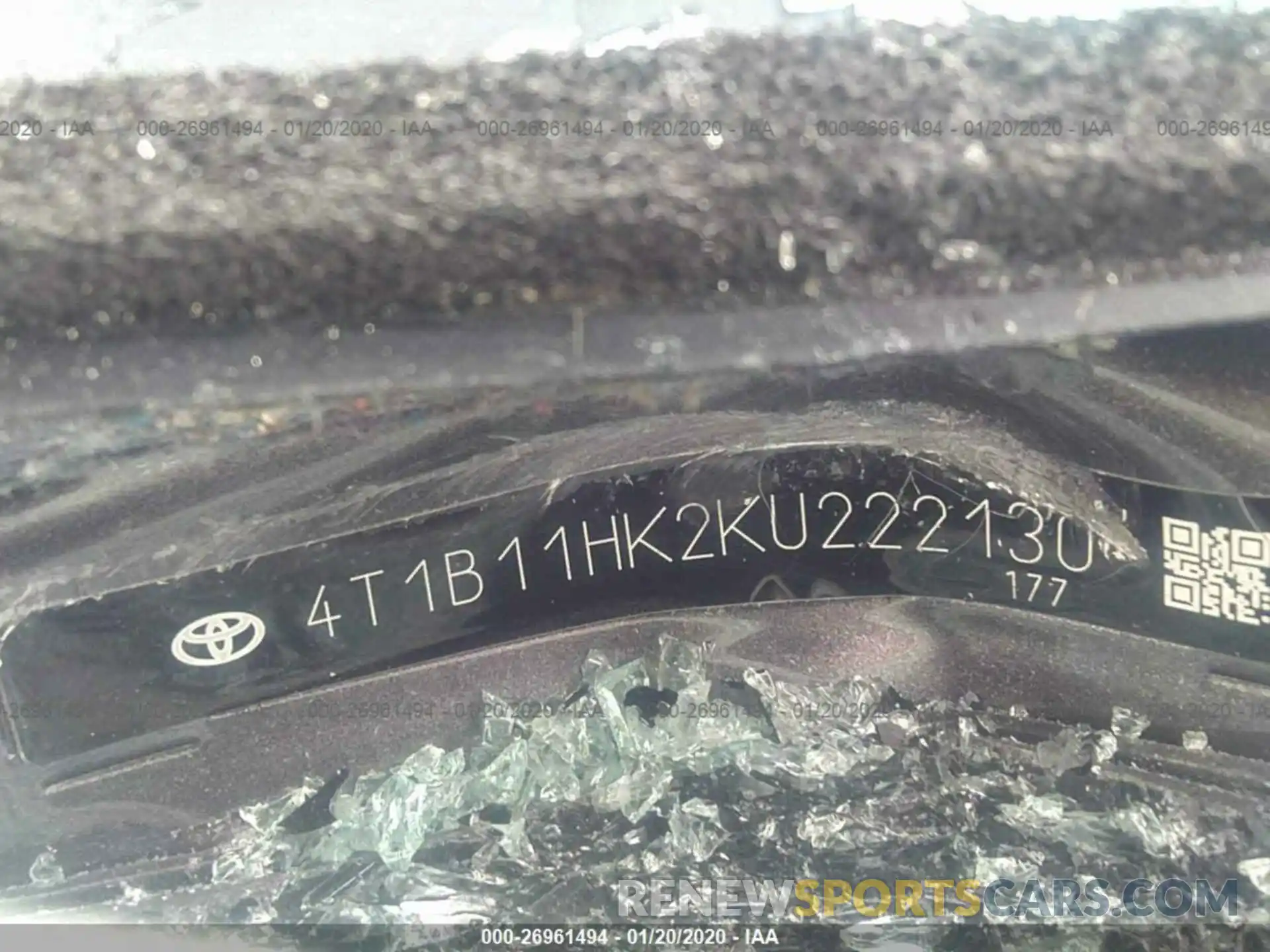 9 Photograph of a damaged car 4T1B11HK2KU222130 TOYOTA CAMRY 2019