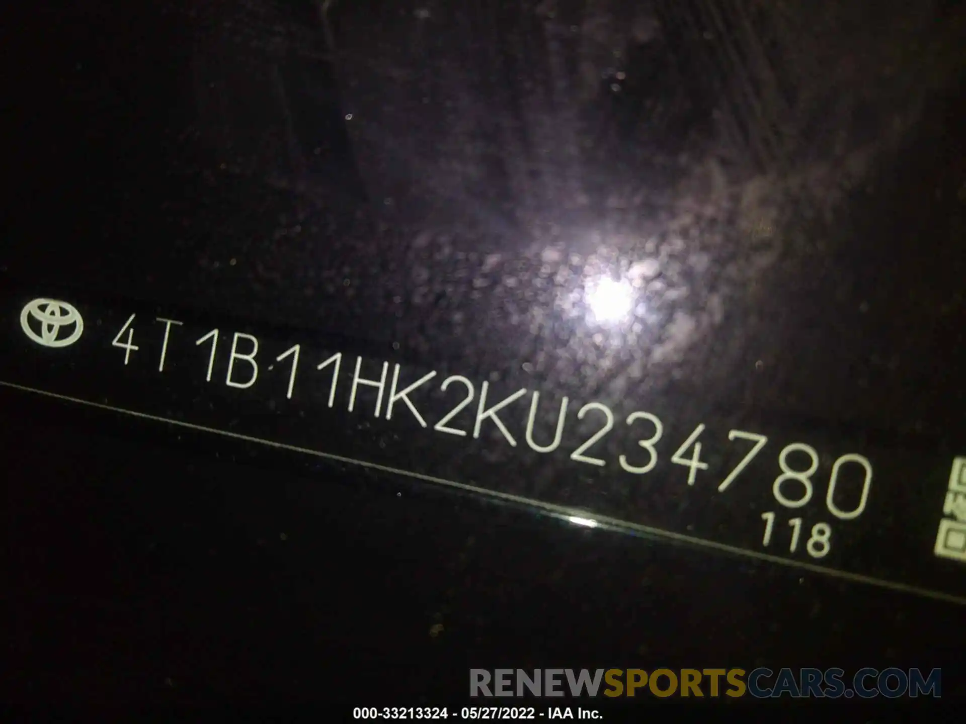 9 Photograph of a damaged car 4T1B11HK2KU234780 TOYOTA CAMRY 2019