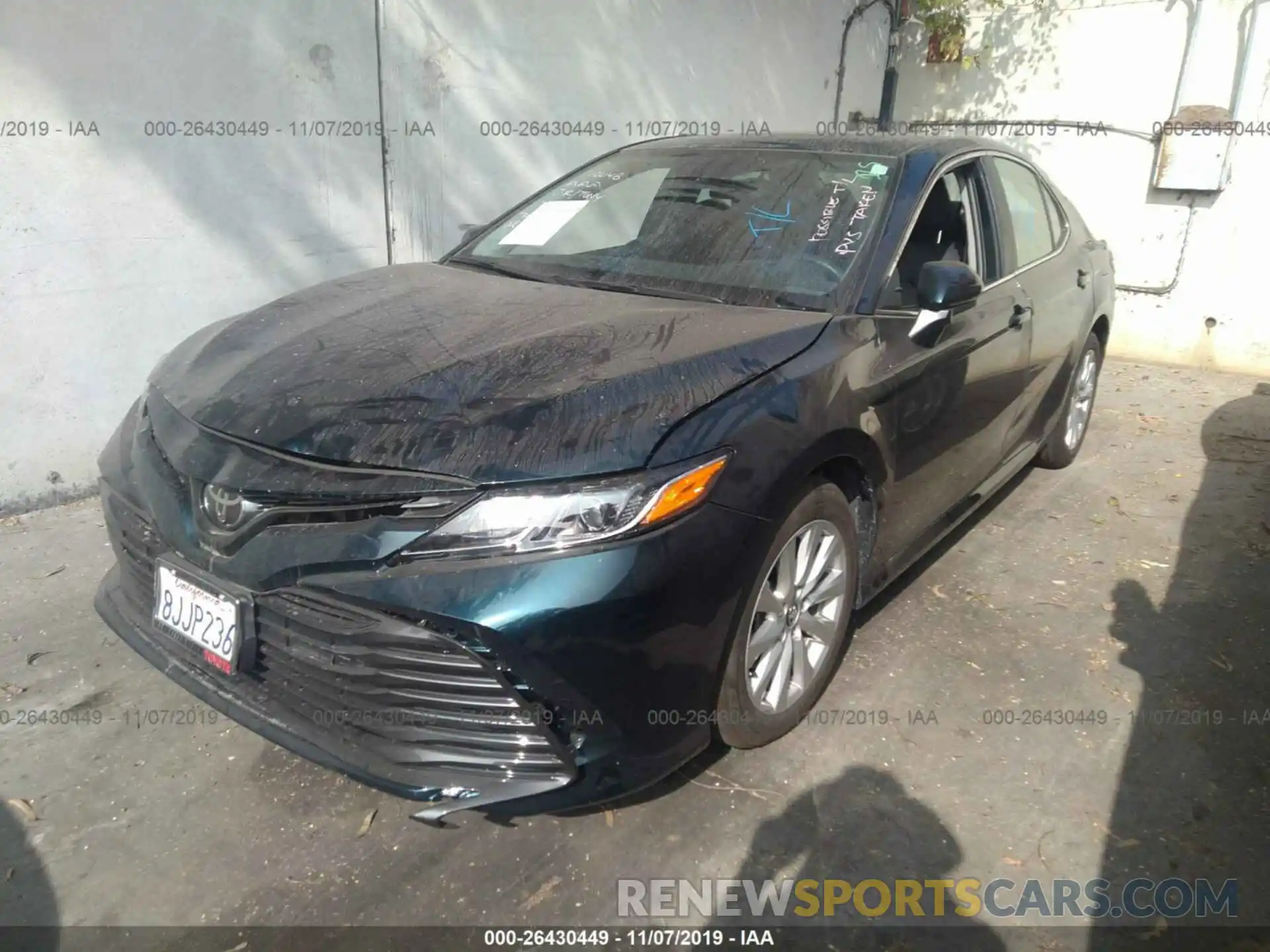 2 Photograph of a damaged car 4T1B11HK2KU749617 TOYOTA CAMRY 2019