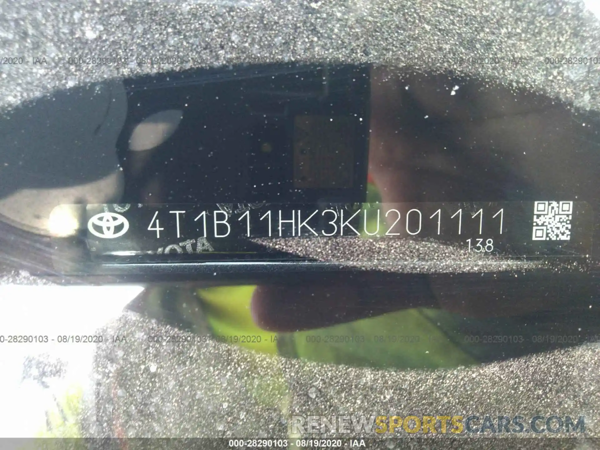 9 Photograph of a damaged car 4T1B11HK3KU201111 TOYOTA CAMRY 2019