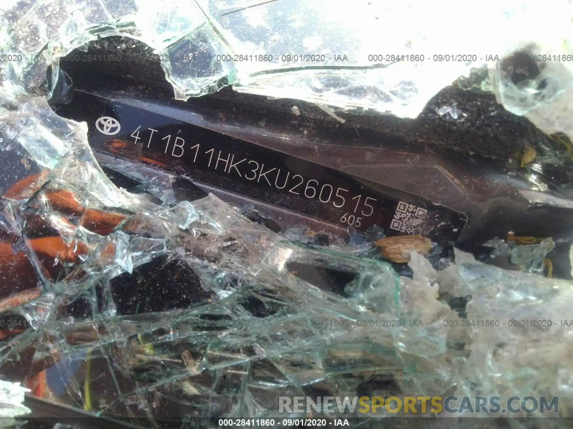 9 Photograph of a damaged car 4T1B11HK3KU260515 TOYOTA CAMRY 2019