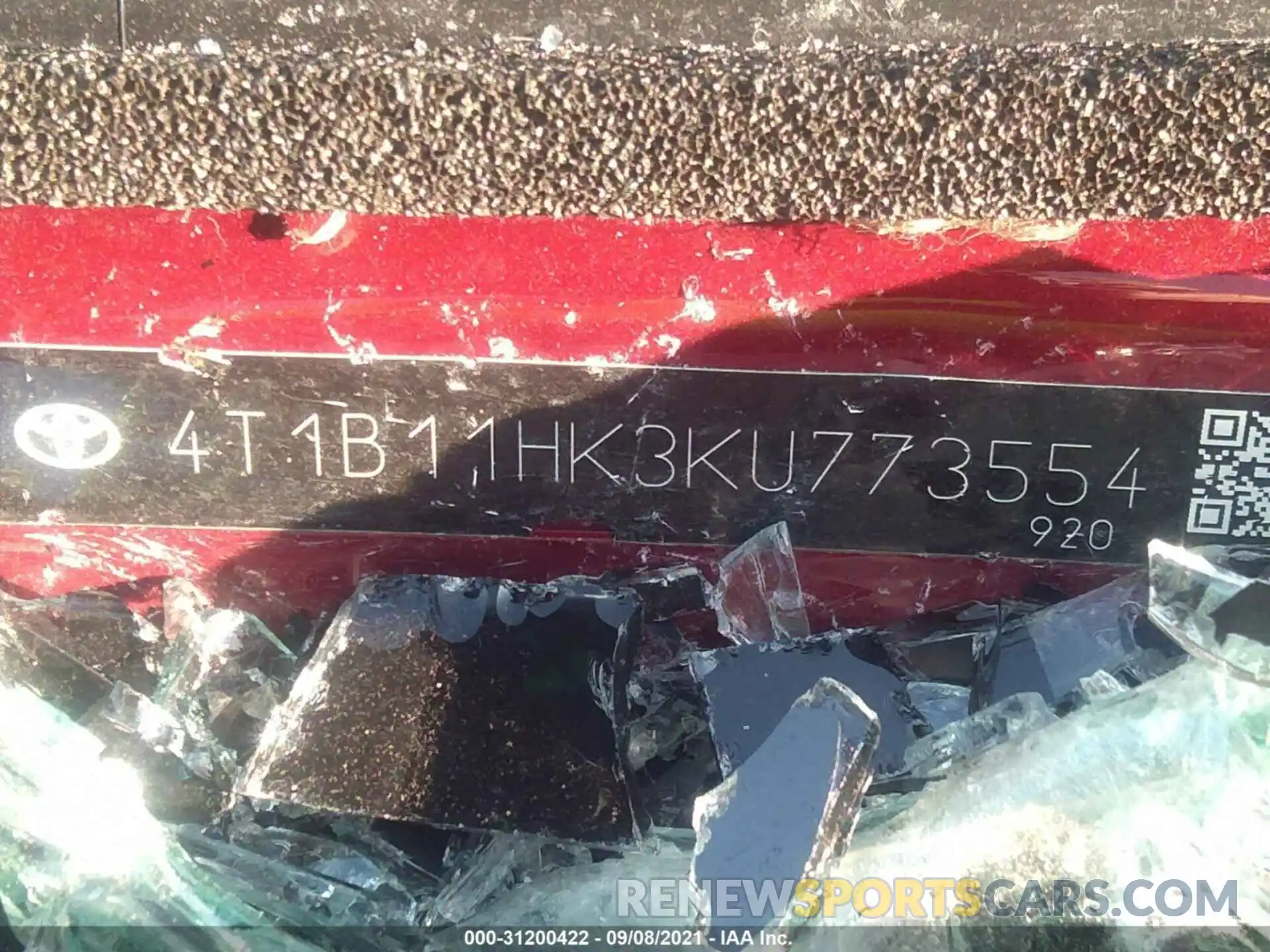 7 Photograph of a damaged car 4T1B11HK3KU773554 TOYOTA CAMRY 2019