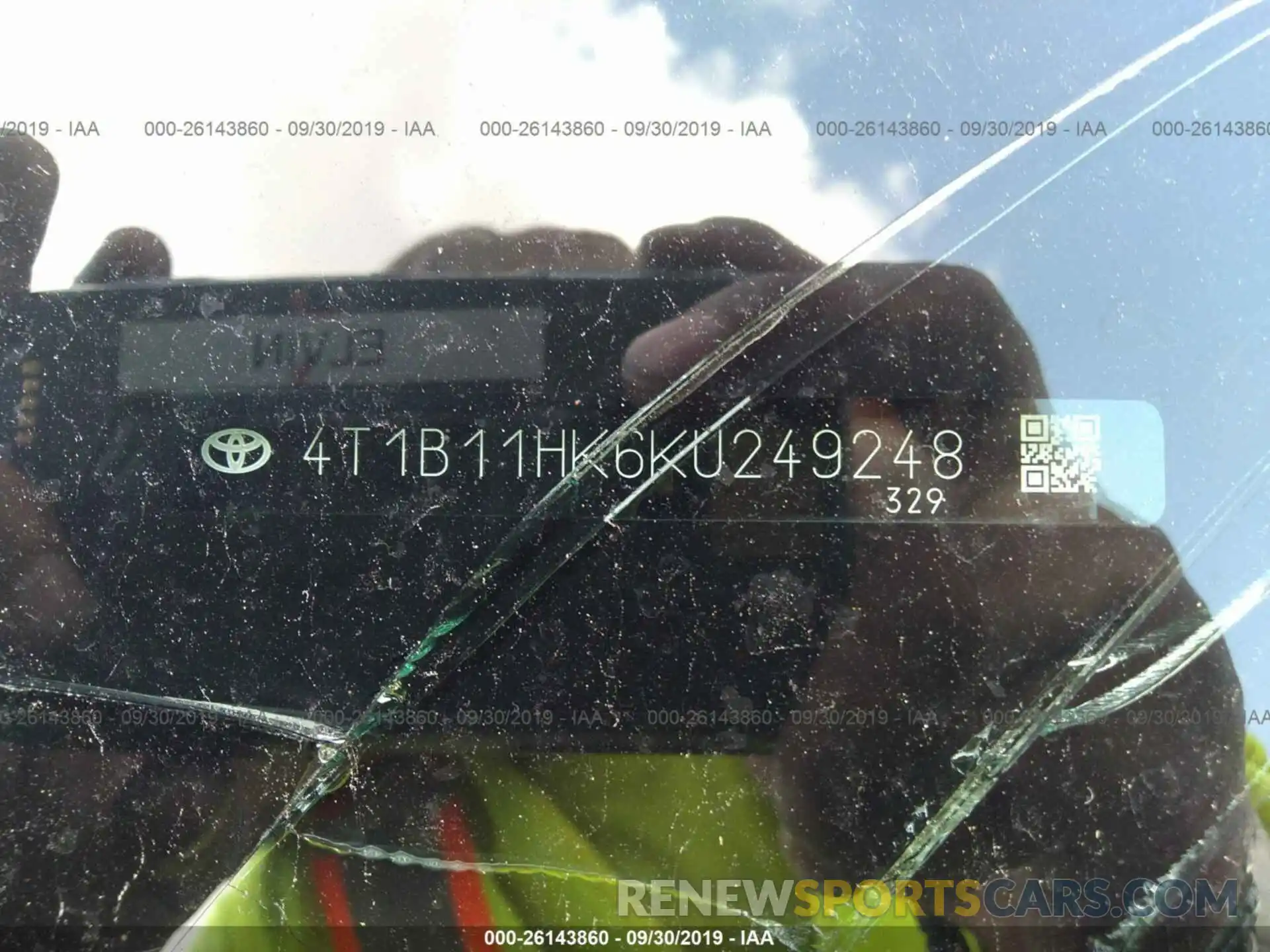 9 Photograph of a damaged car 4T1B11HK6KU249248 TOYOTA CAMRY 2019