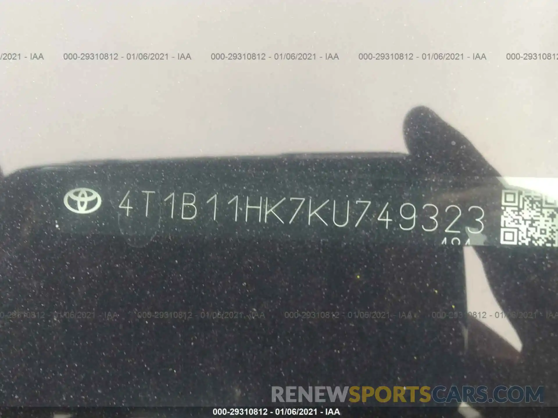 9 Photograph of a damaged car 4T1B11HK7KU749323 TOYOTA CAMRY 2019