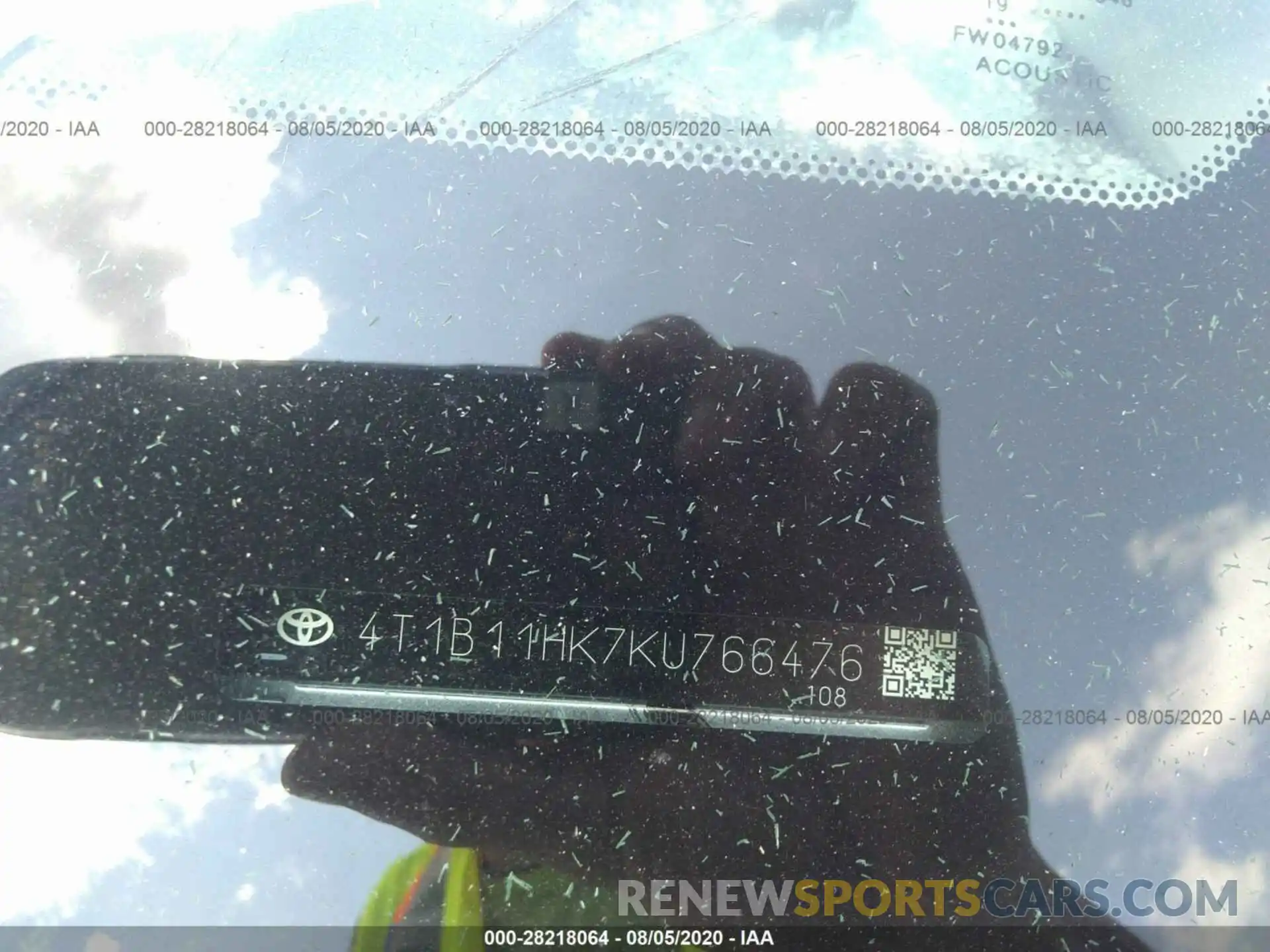 9 Photograph of a damaged car 4T1B11HK7KU766476 TOYOTA CAMRY 2019