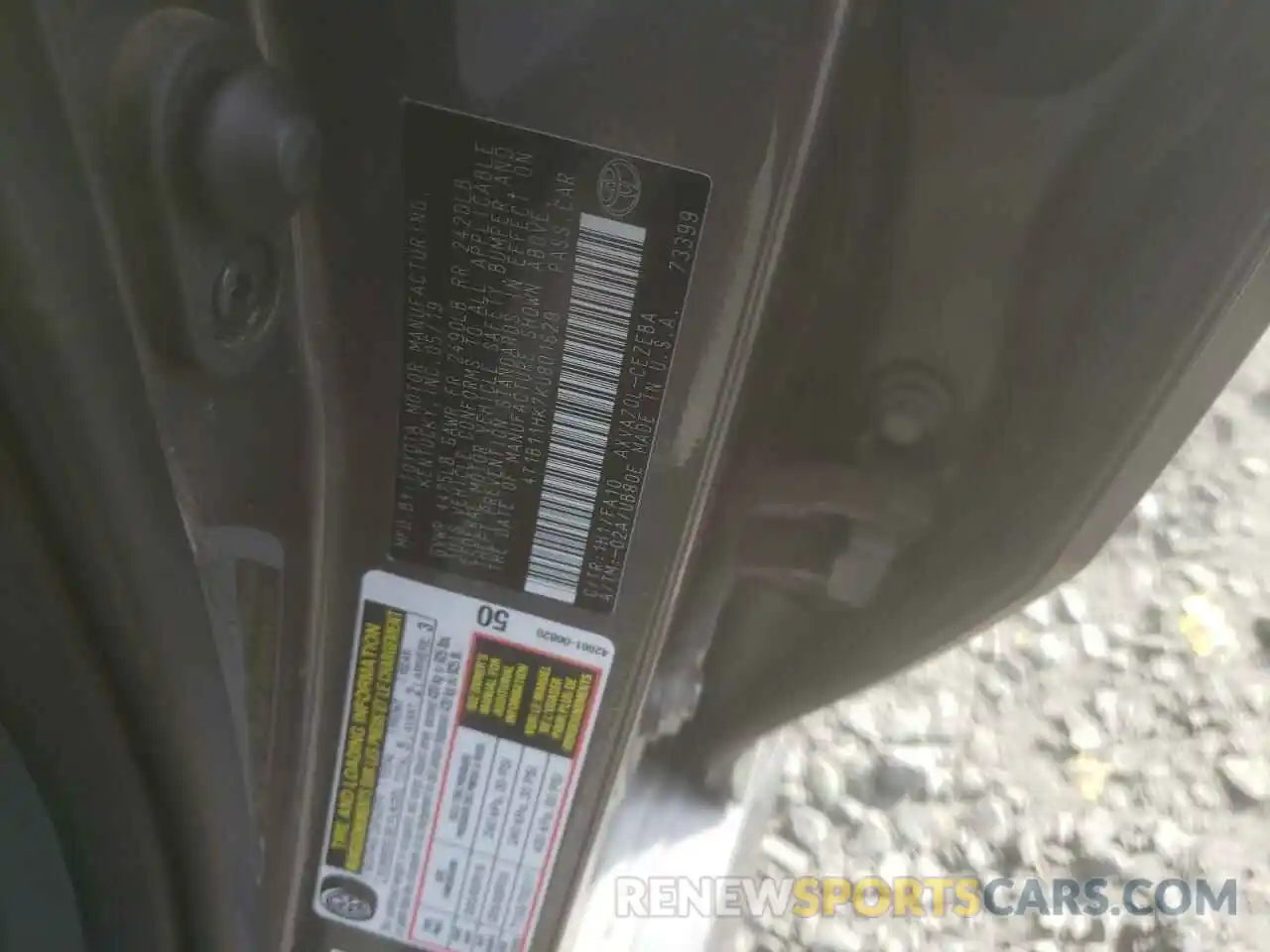 10 Photograph of a damaged car 4T1B11HK7KU801629 TOYOTA CAMRY 2019