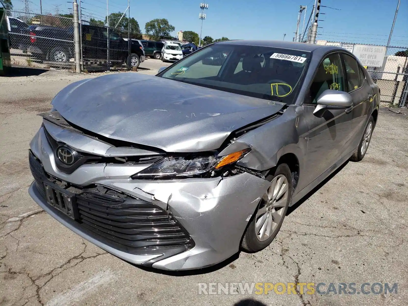 2 Photograph of a damaged car 4T1B11HKXKU261791 TOYOTA CAMRY 2019