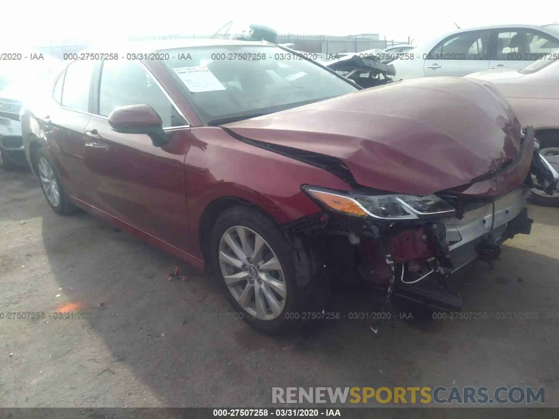 1 Photograph of a damaged car 4T1B11HKXKU709642 TOYOTA CAMRY 2019