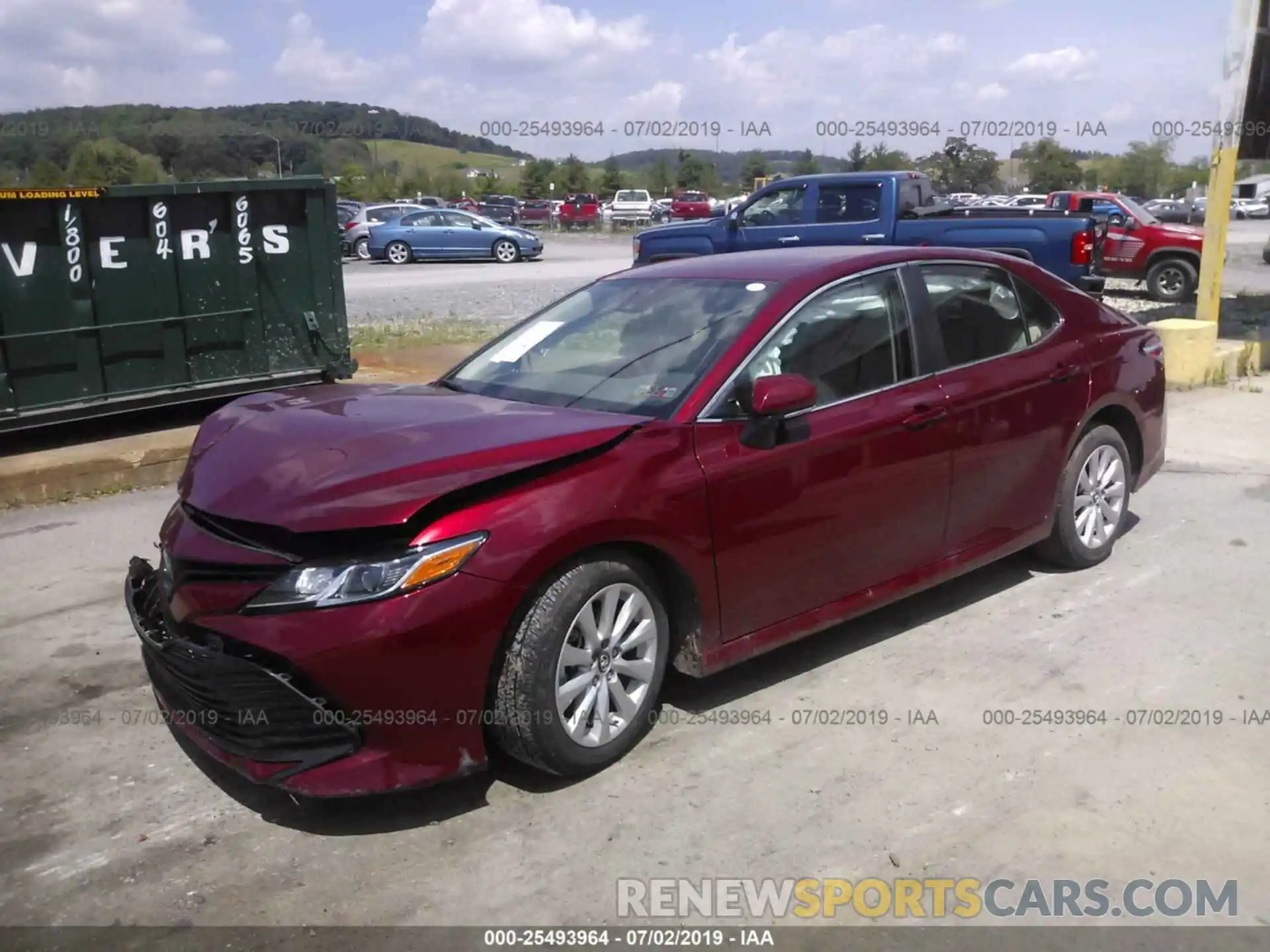 2 Photograph of a damaged car 4T1B11HKXKU712007 TOYOTA CAMRY 2019