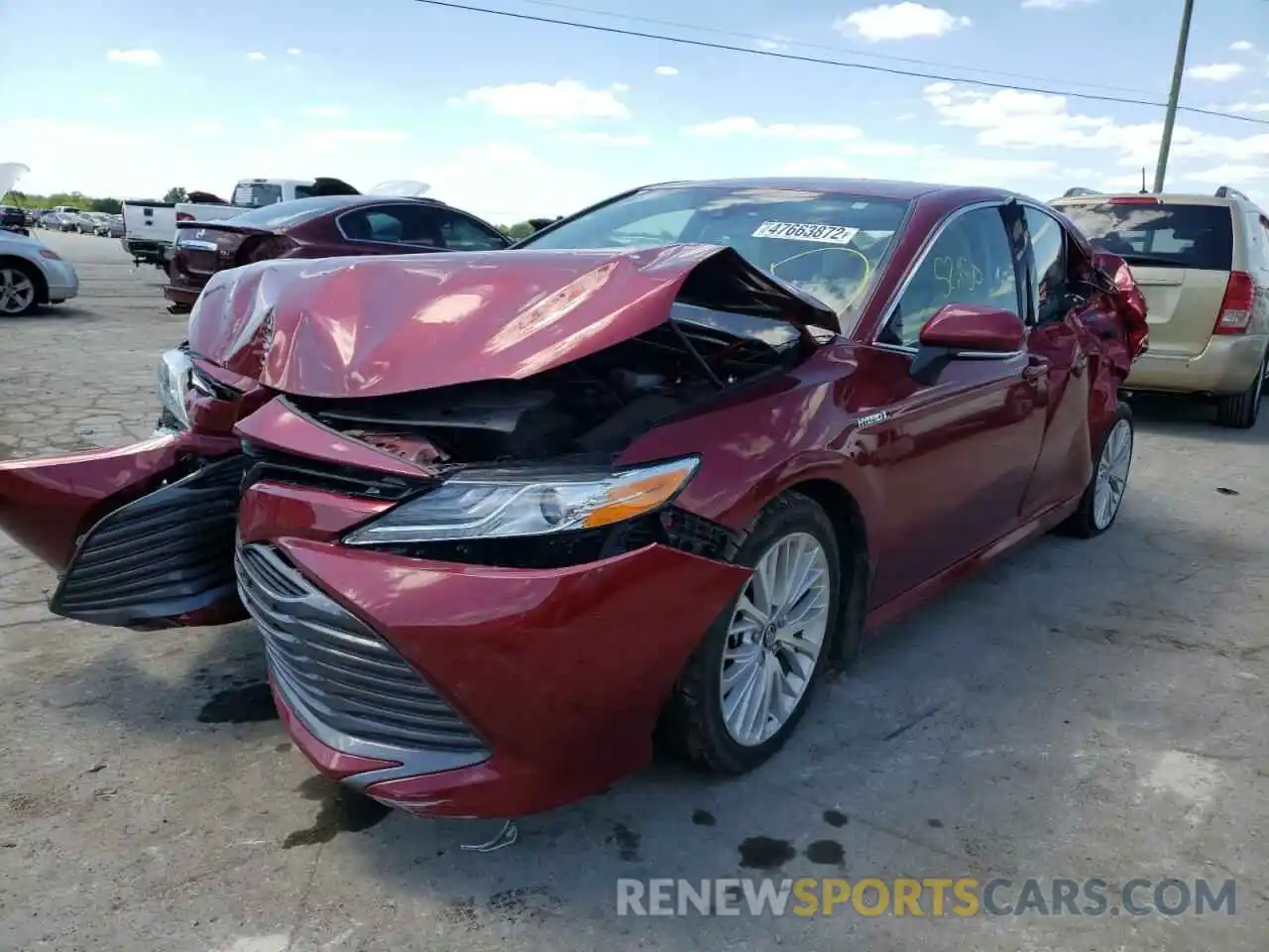 2 Photograph of a damaged car 4T1B21HK8KU014329 TOYOTA CAMRY 2019