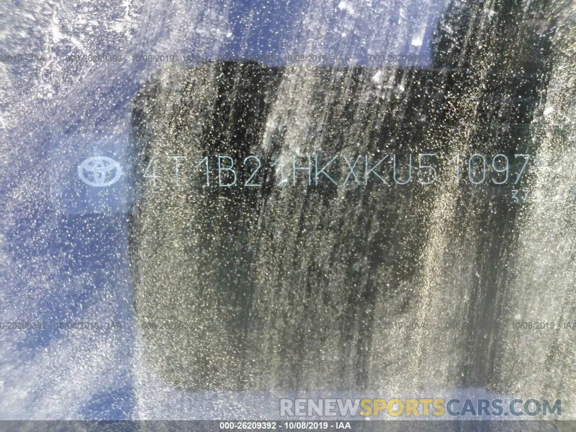 9 Photograph of a damaged car 4T1B21HKXKU510975 TOYOTA CAMRY 2019