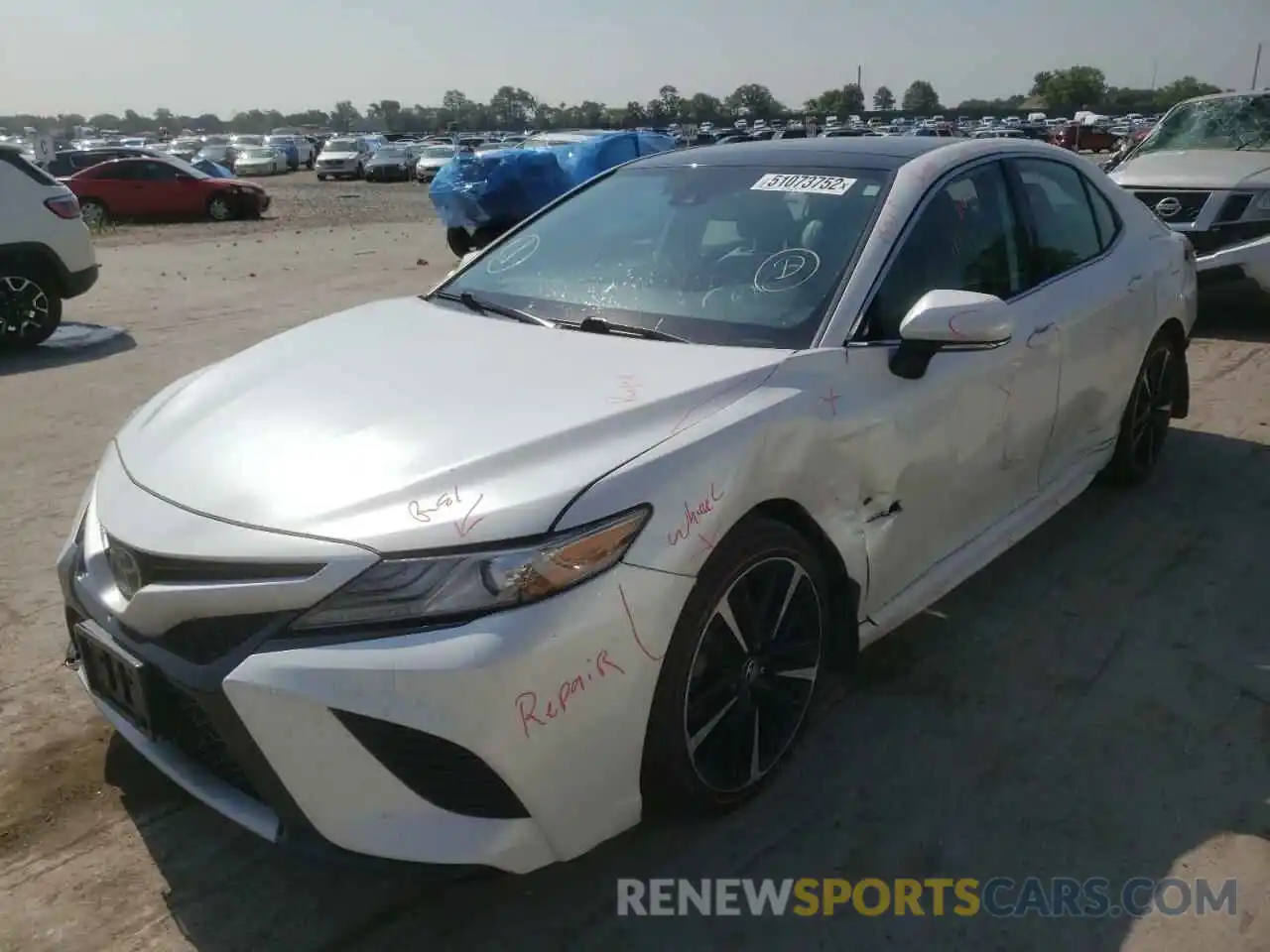 2 Photograph of a damaged car 4T1B61HK2KU744516 TOYOTA CAMRY 2019