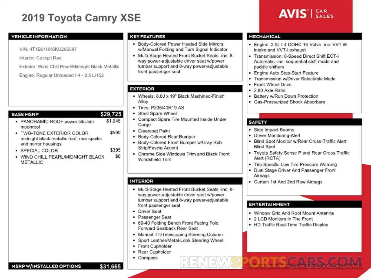 12 Photograph of a damaged car 4T1B61HK6KU295597 TOYOTA CAMRY 2019