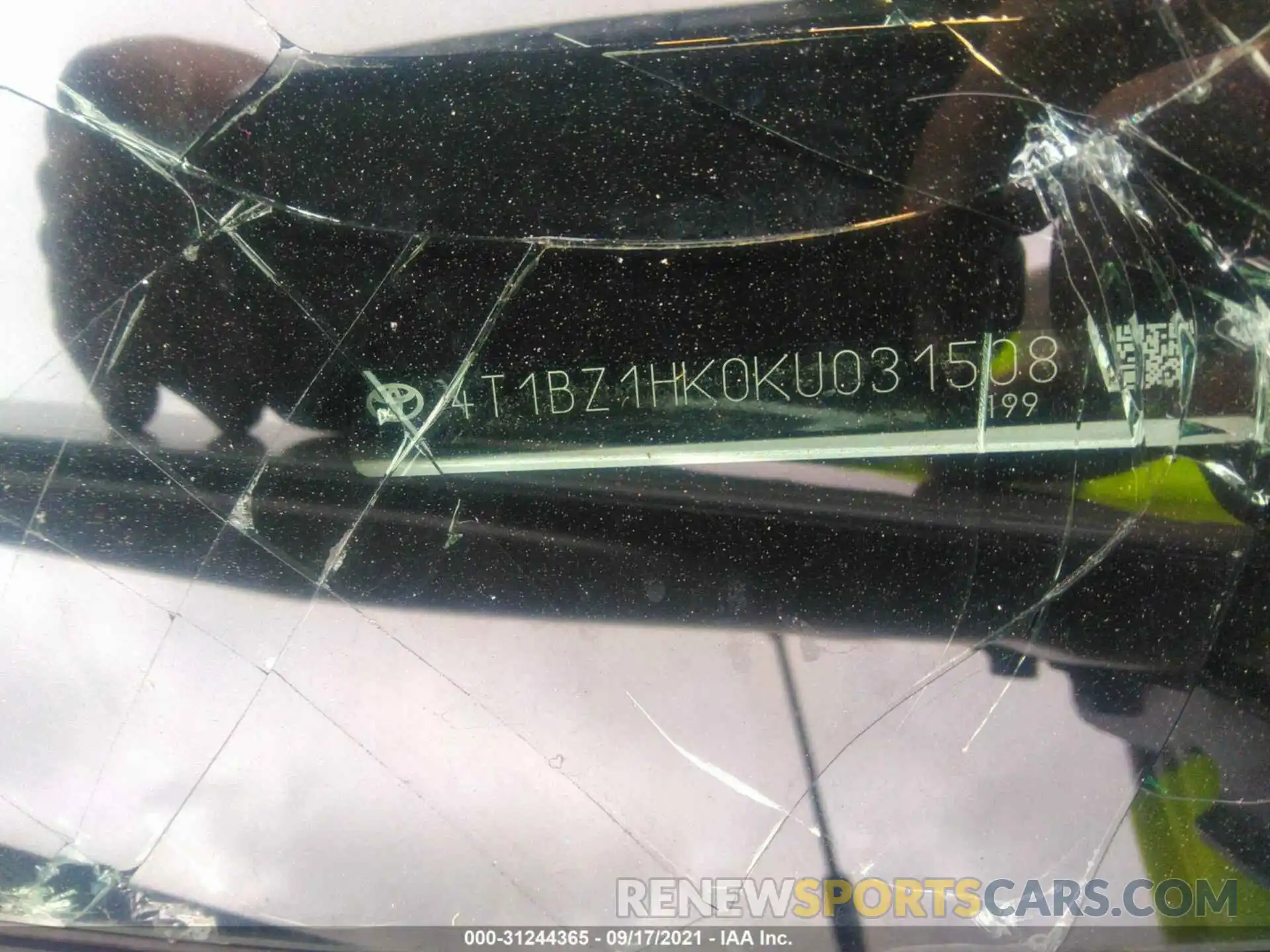 9 Photograph of a damaged car 4T1BZ1HK0KU031508 TOYOTA CAMRY 2019