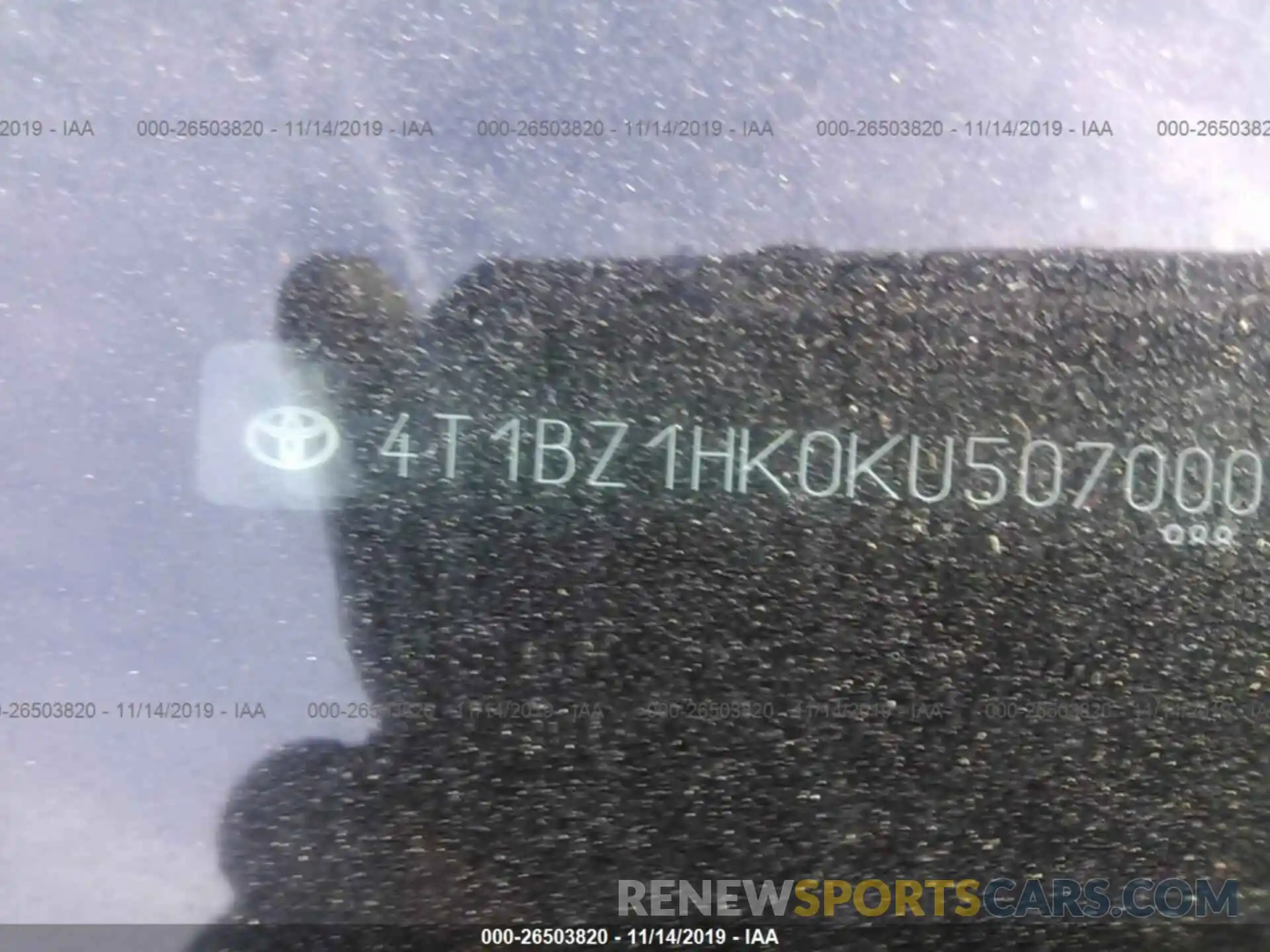 9 Photograph of a damaged car 4T1BZ1HK0KU507000 TOYOTA CAMRY 2019