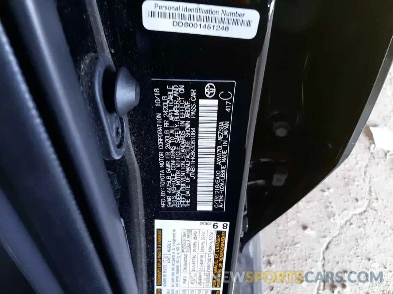 10 Photograph of a damaged car JTNB11HK8K3081084 TOYOTA CAMRY 2019