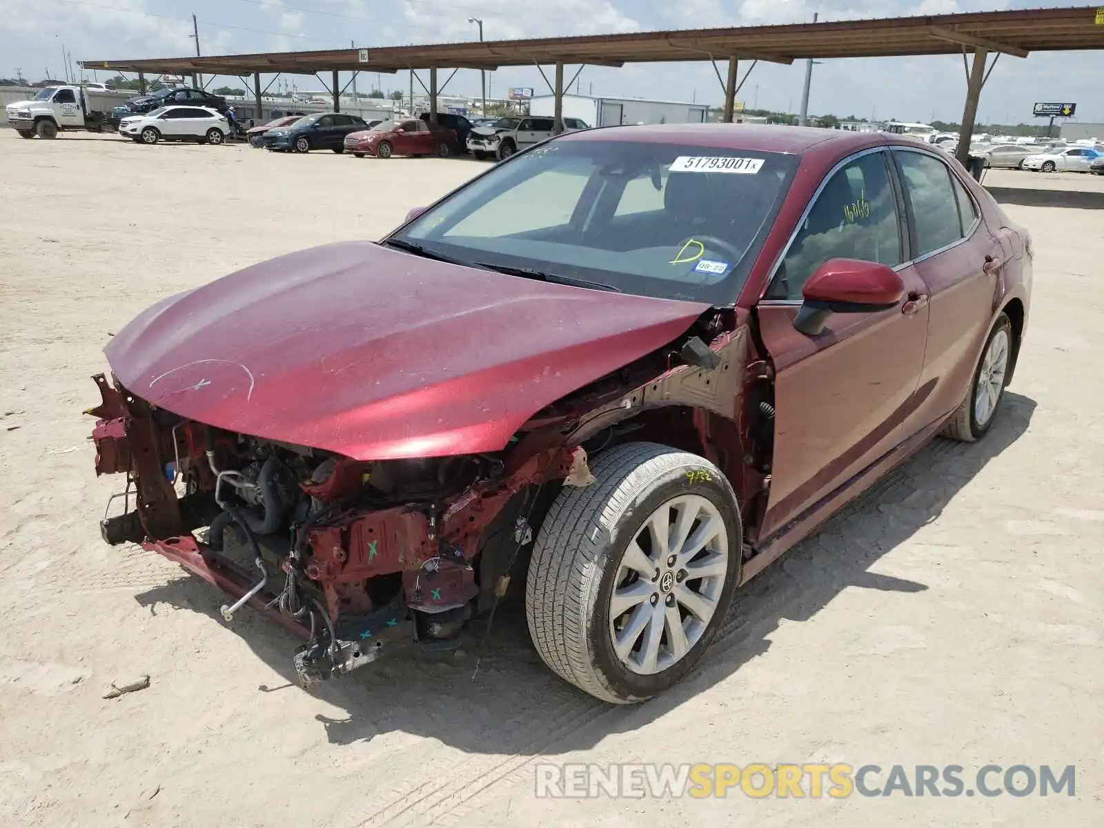 2 Photograph of a damaged car 4T1C11AKXLU951508 TOYOTA CAMRY 2020