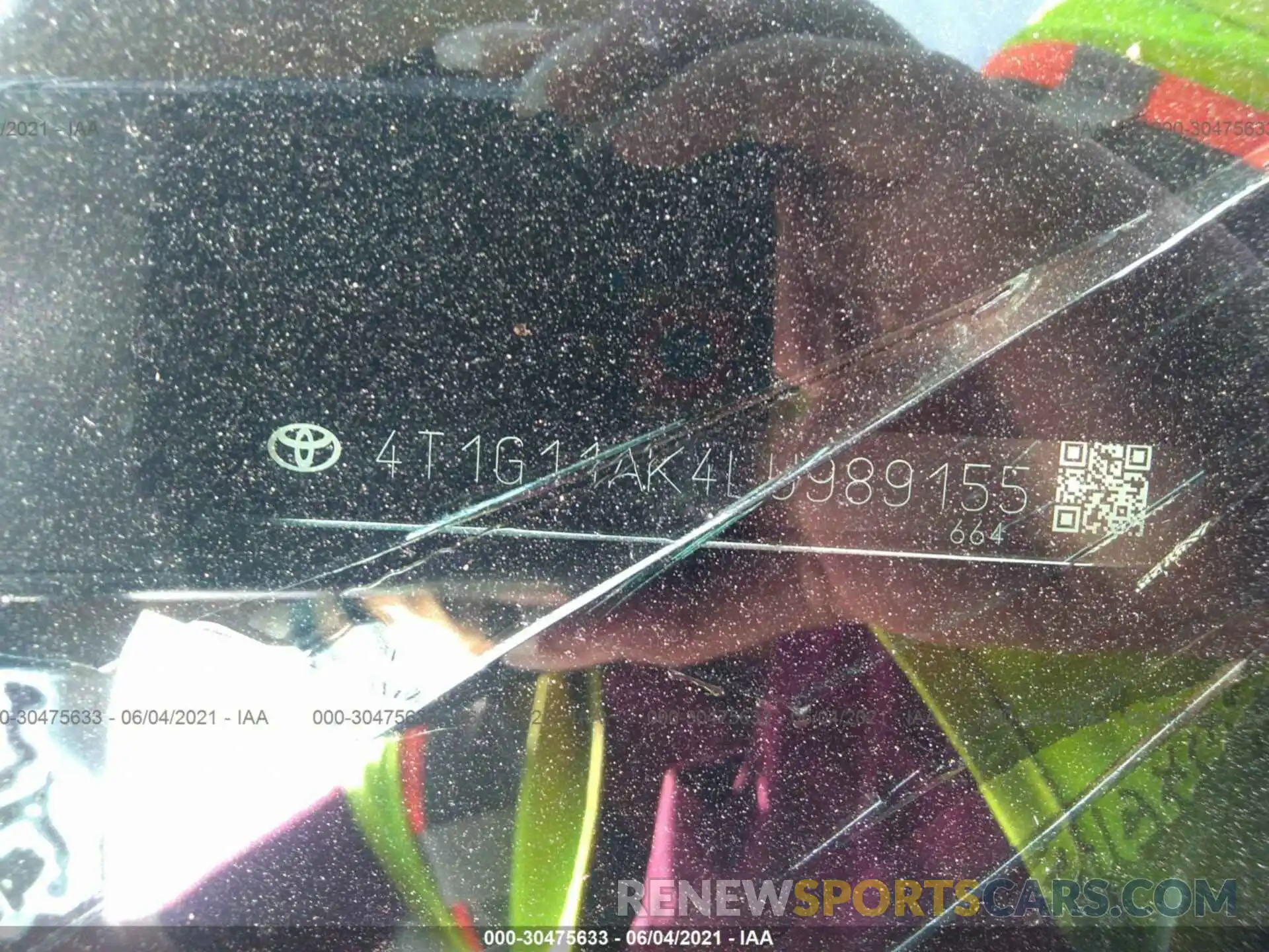 9 Photograph of a damaged car 4T1G11AK4LU989155 TOYOTA CAMRY 2020