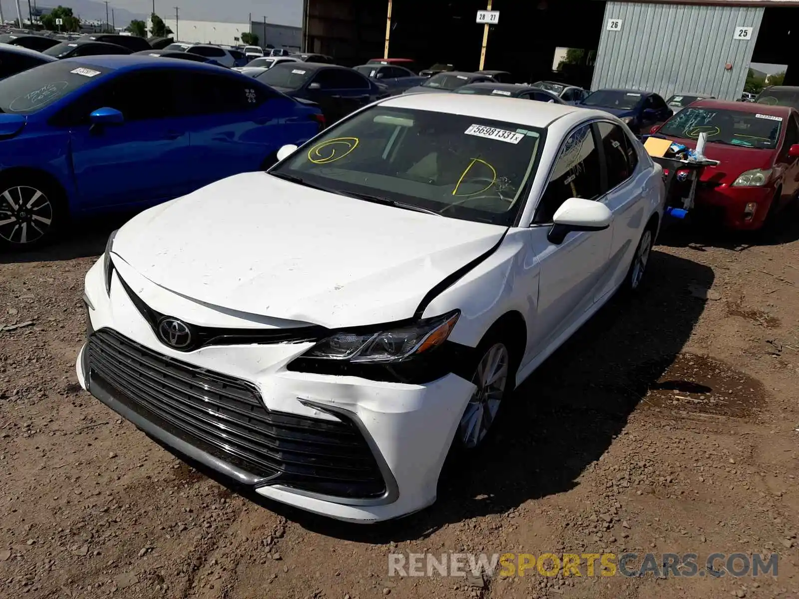 2 Photograph of a damaged car 4T1C11AK2MU405173 TOYOTA CAMRY 2021