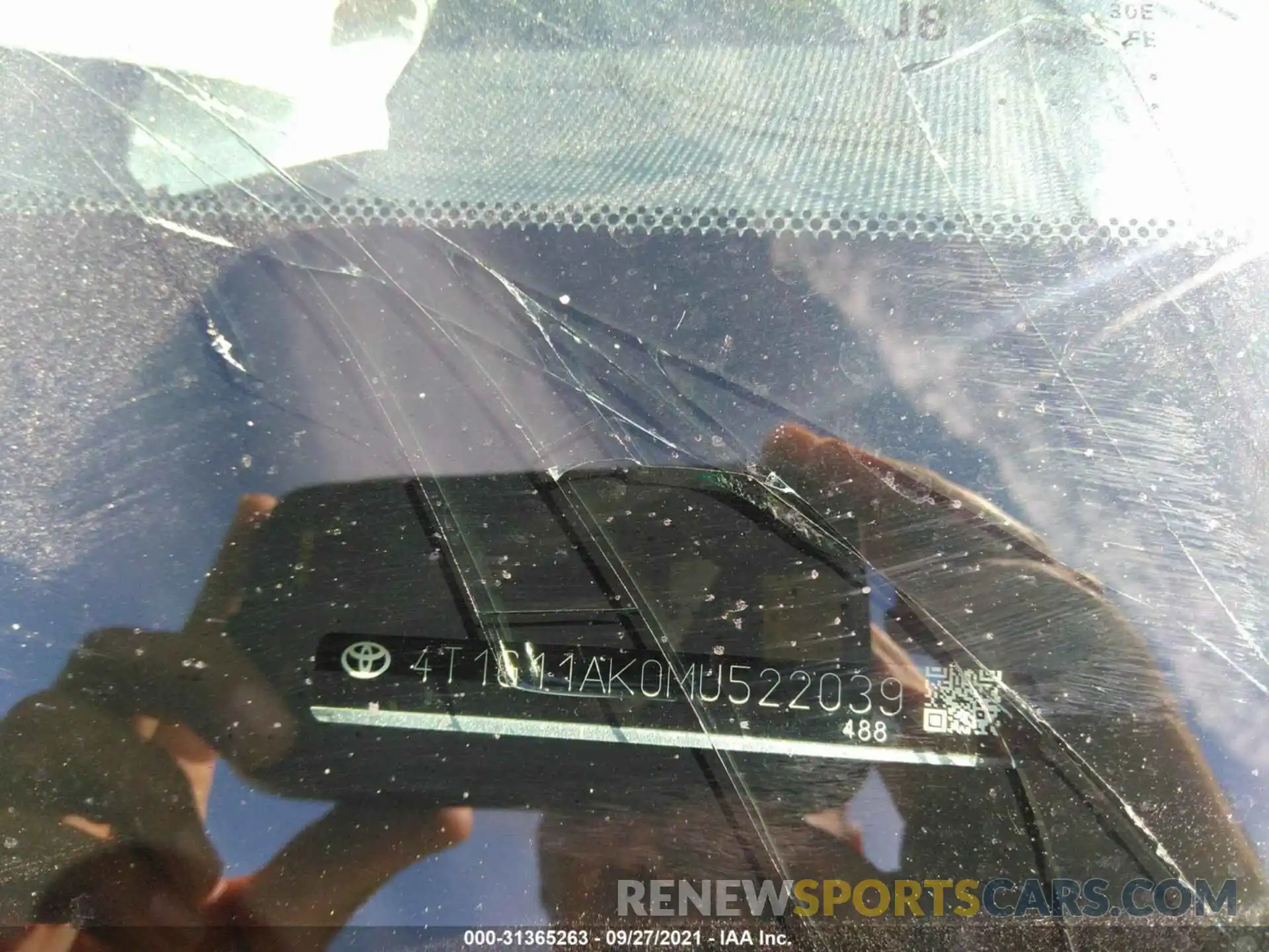 9 Photograph of a damaged car 4T1G11AK0MU522039 TOYOTA CAMRY 2021