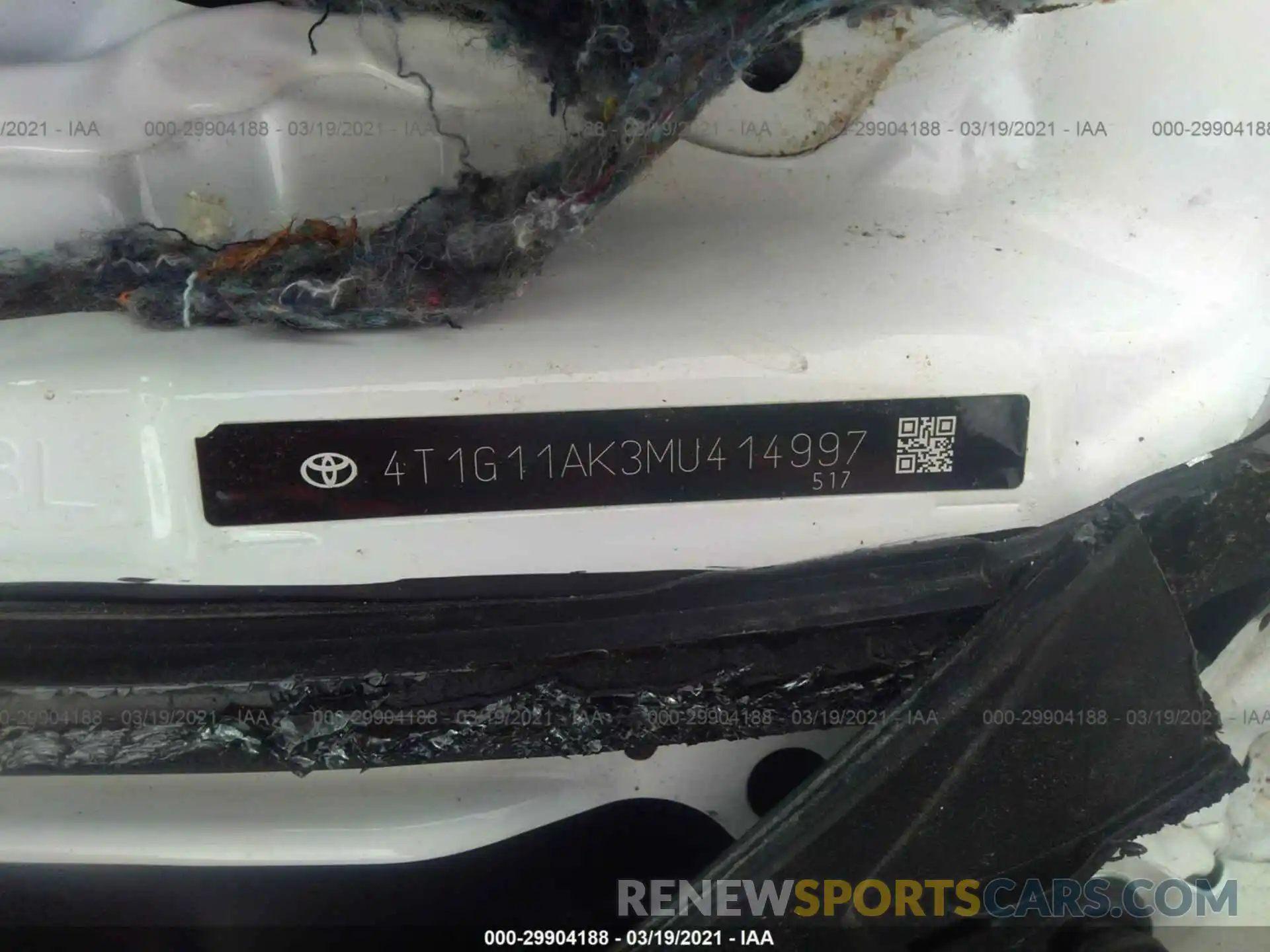 9 Photograph of a damaged car 4T1G11AK3MU414997 TOYOTA CAMRY 2021