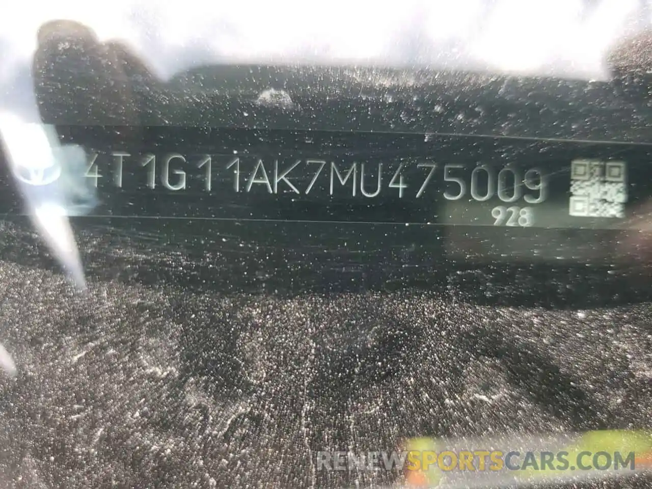 10 Фотография поврежденного автомобиля 4T1G11AK7MU475009 TOYOTA CAMRY 2021