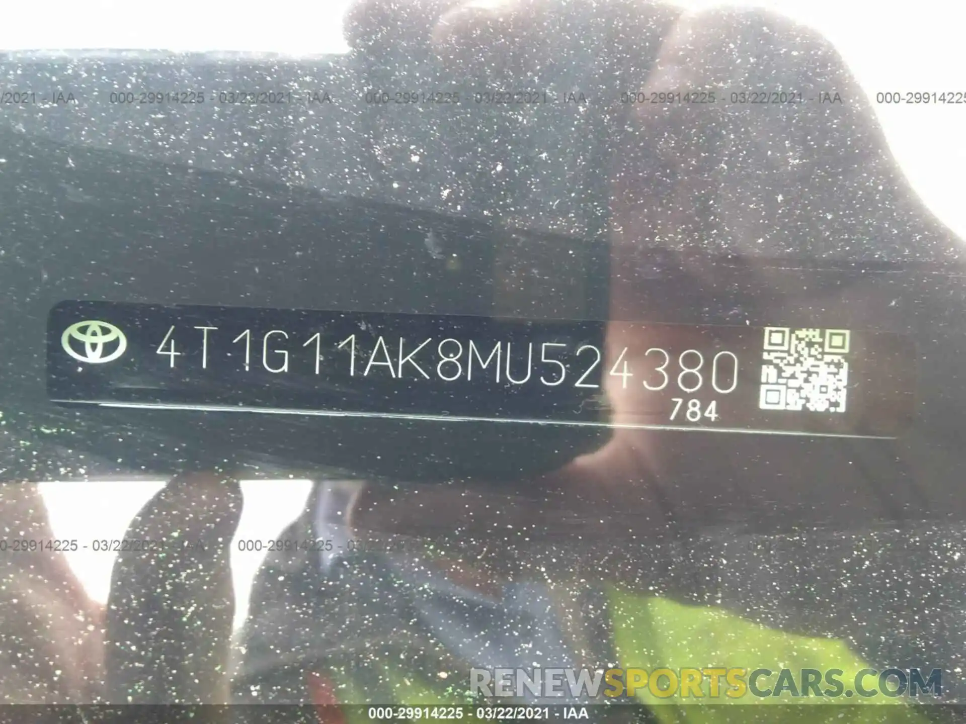 9 Photograph of a damaged car 4T1G11AK8MU524380 TOYOTA CAMRY 2021