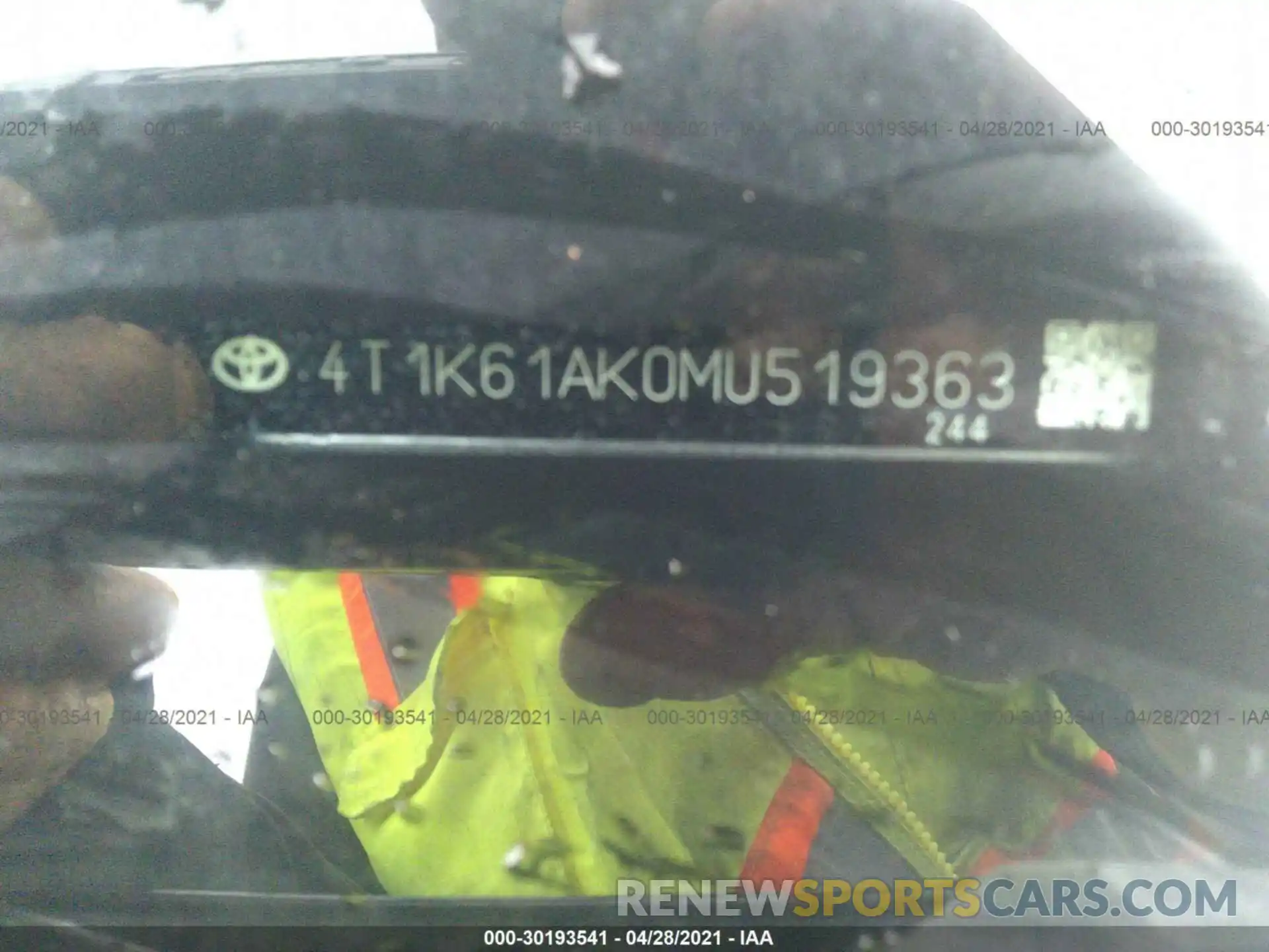 9 Фотография поврежденного автомобиля 4T1K61AK0MU519363 TOYOTA CAMRY 2021