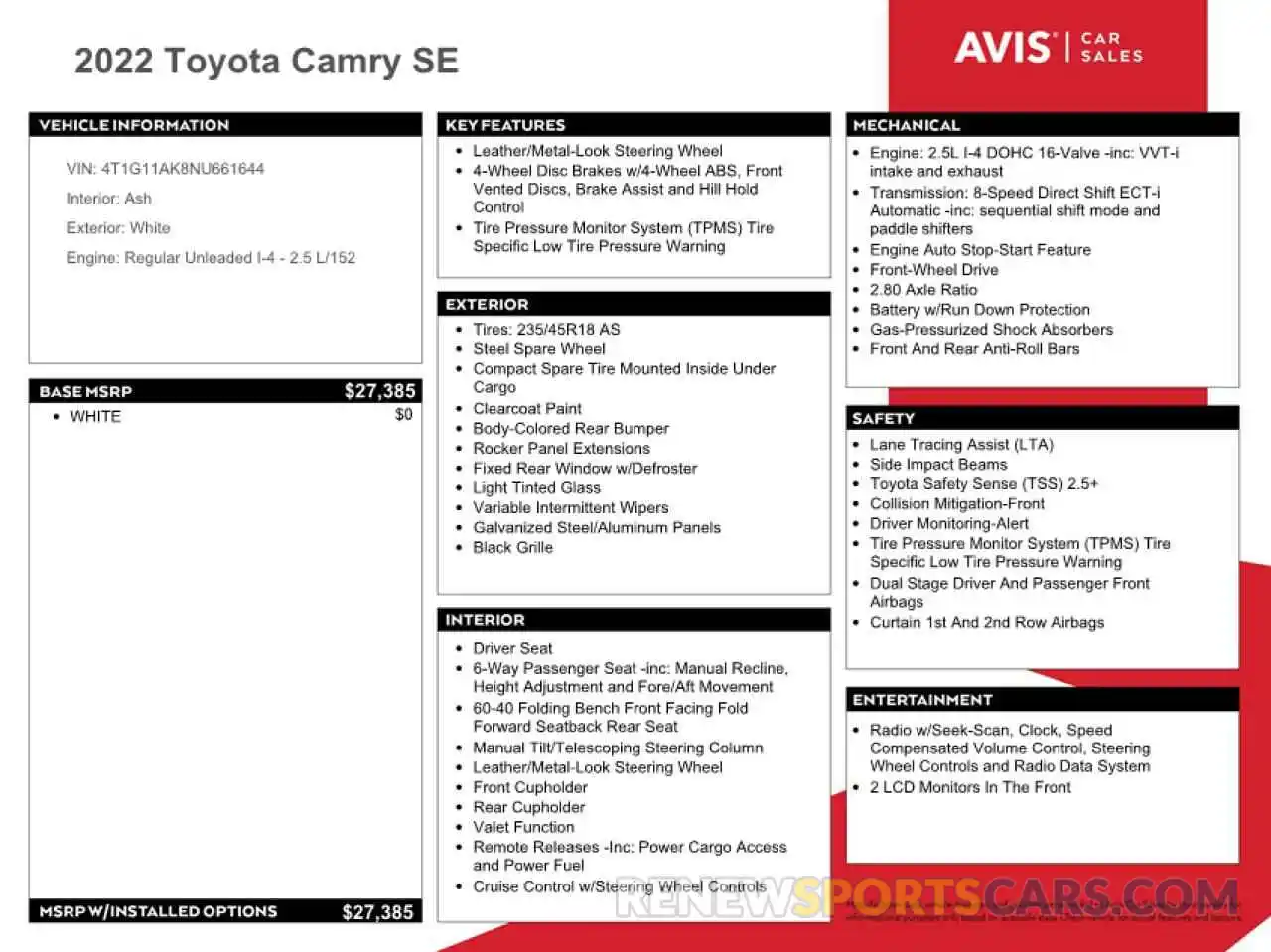 10 Фотография поврежденного автомобиля 4T1G11AK8NU661644 TOYOTA CAMRY 2022