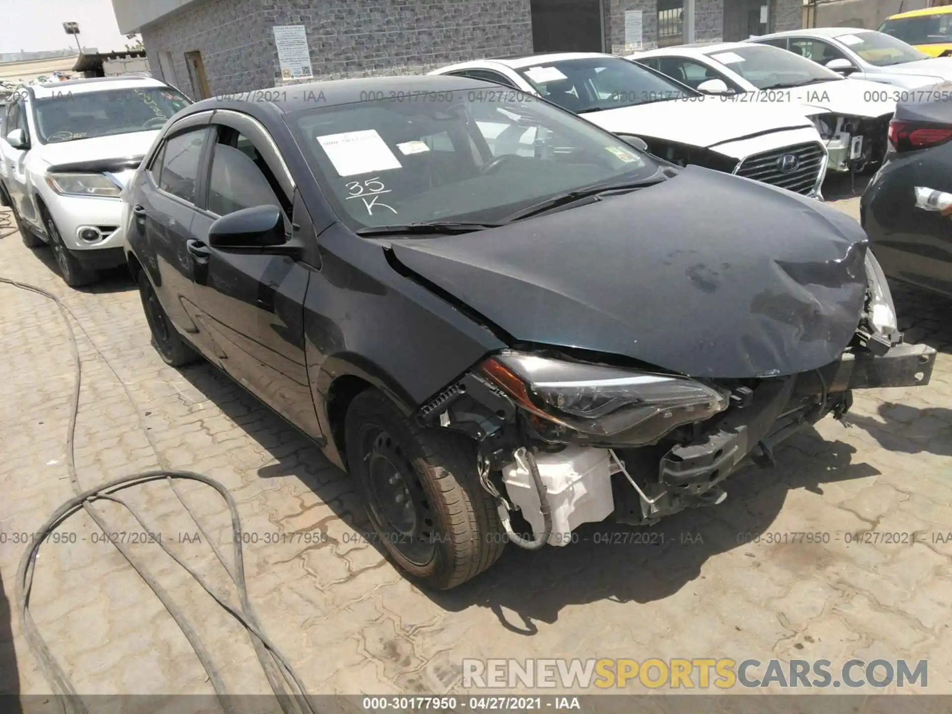 1 Photograph of a damaged car 2T1B4RHE2KC190636 TOYOTA COROLLA 2019