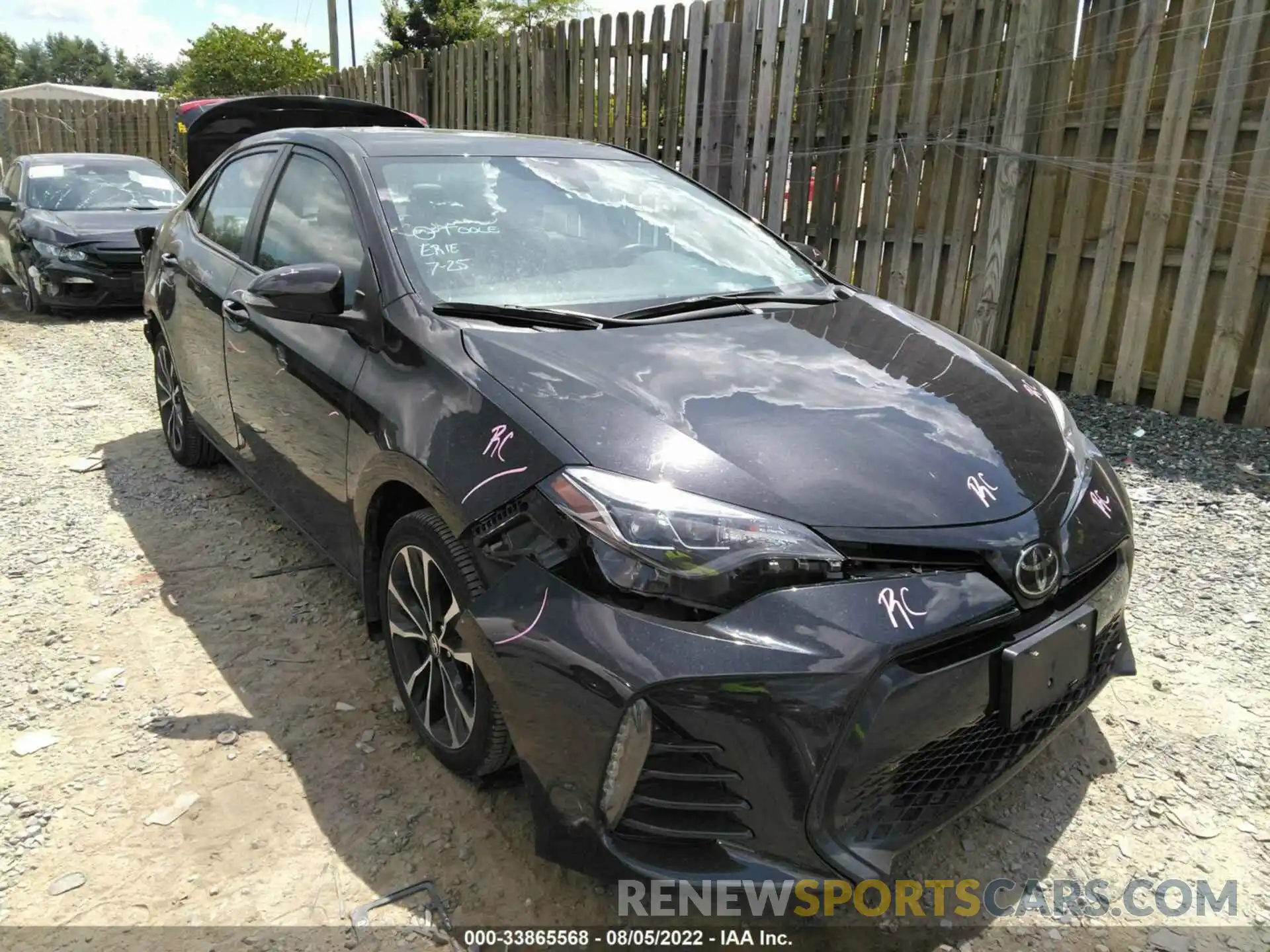 1 Photograph of a damaged car 2T1BURHE0KC127860 TOYOTA COROLLA 2019