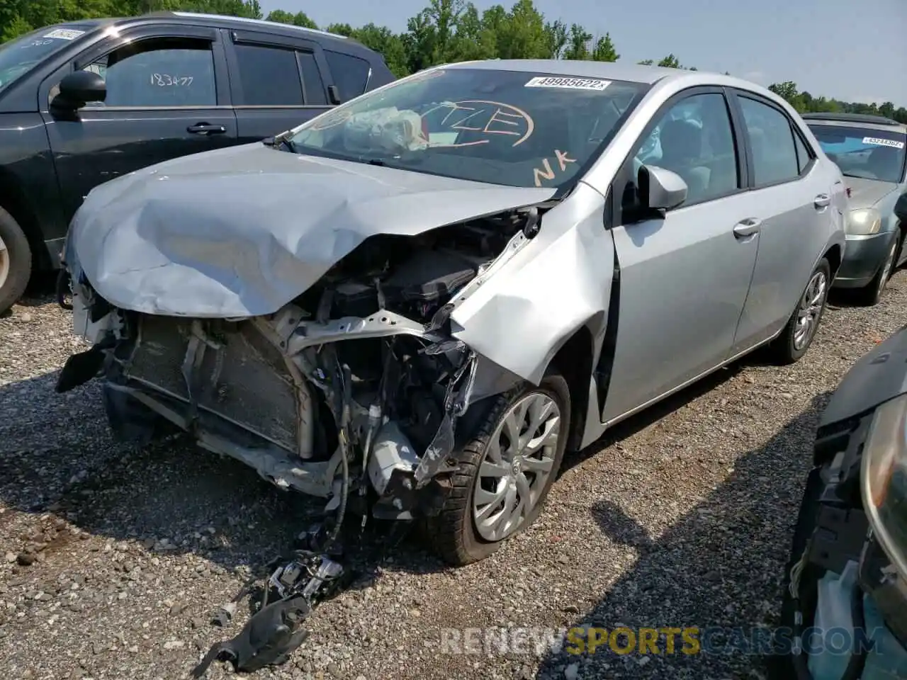 2 Photograph of a damaged car 2T1BURHE0KC132279 TOYOTA COROLLA 2019