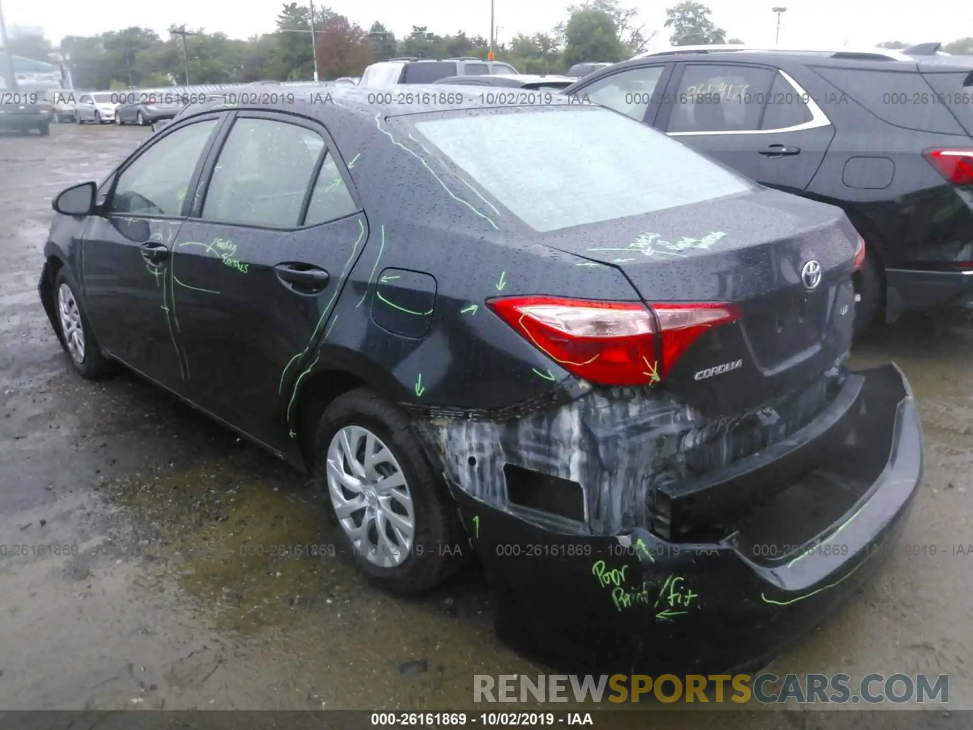 3 Photograph of a damaged car 2T1BURHE0KC133027 TOYOTA COROLLA 2019