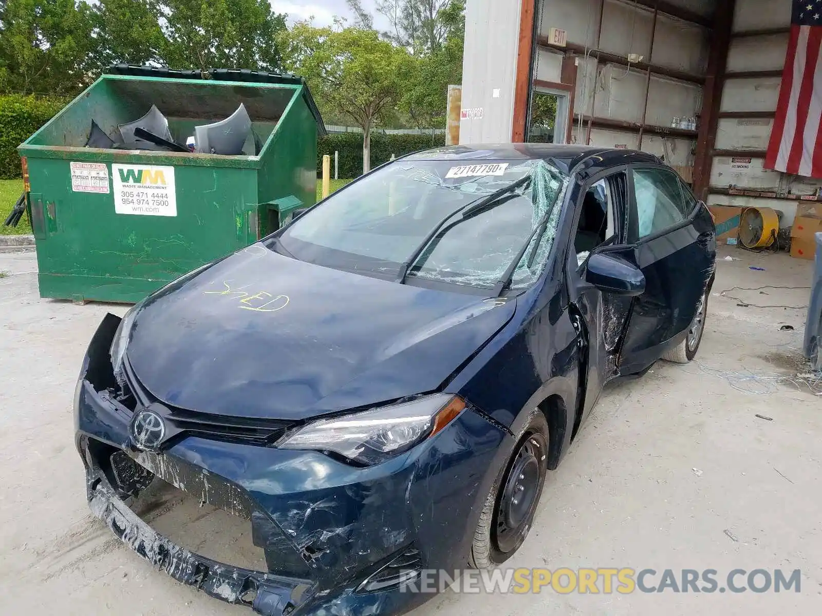 2 Photograph of a damaged car 2T1BURHE0KC133593 TOYOTA COROLLA 2019