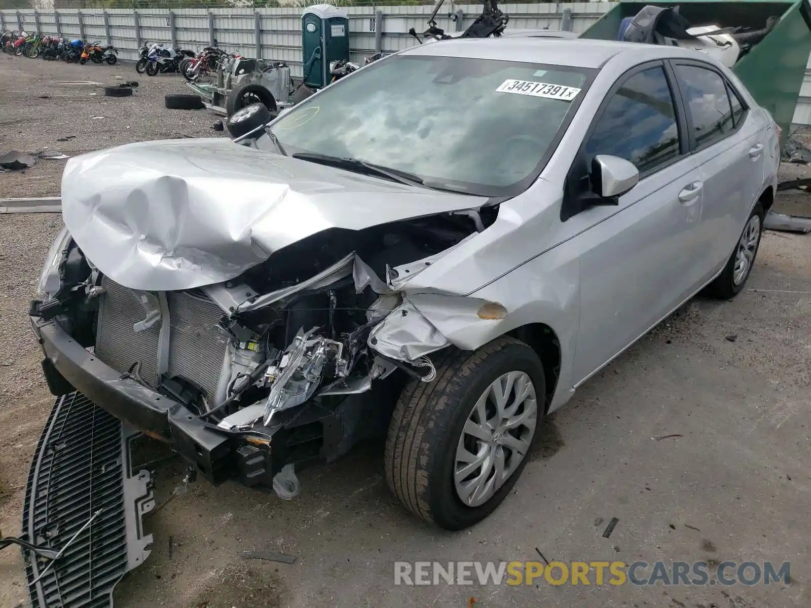 2 Photograph of a damaged car 2T1BURHE0KC135280 TOYOTA COROLLA 2019