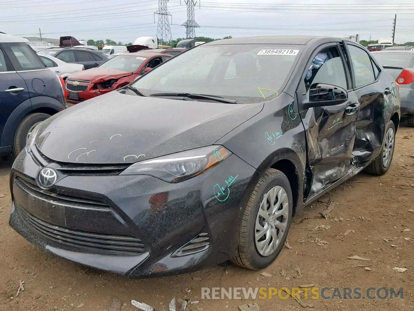 2 Photograph of a damaged car 2T1BURHE0KC135490 TOYOTA COROLLA 2019