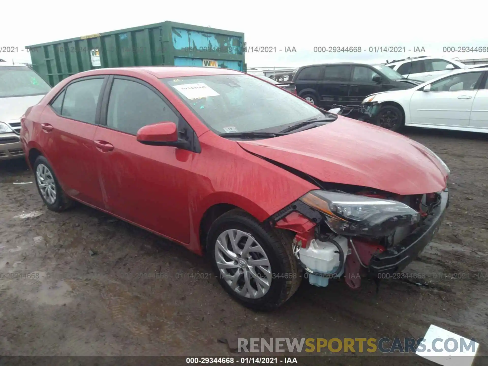 1 Photograph of a damaged car 2T1BURHE0KC140382 TOYOTA COROLLA 2019